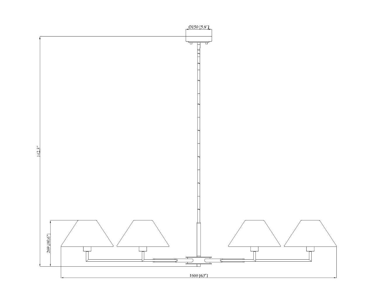 Z-Lite Leila 6 - Light Chandelier in  Matte Black