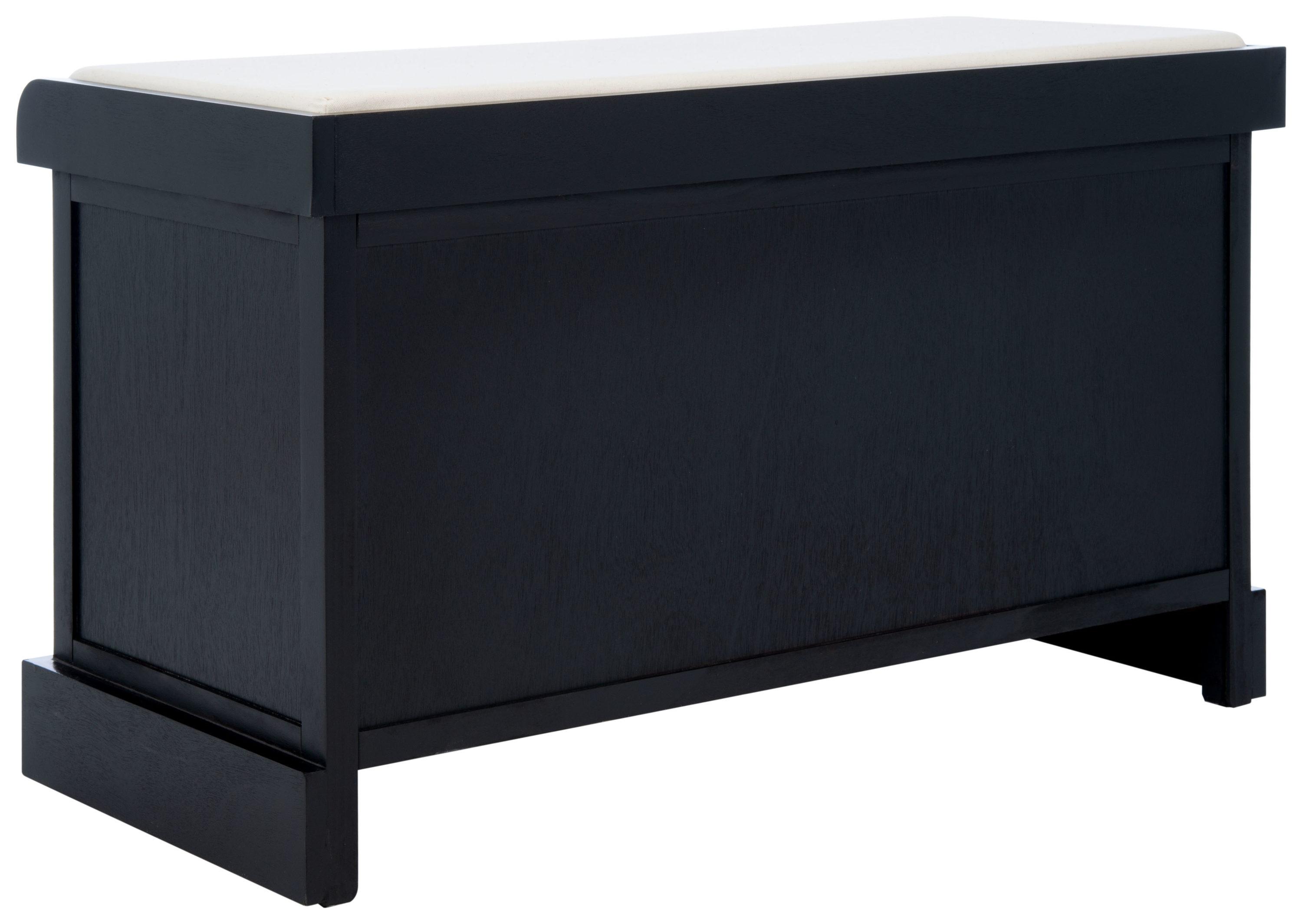 Landers 2 Drawer/Cushion Storage Bench - Black - Safavieh