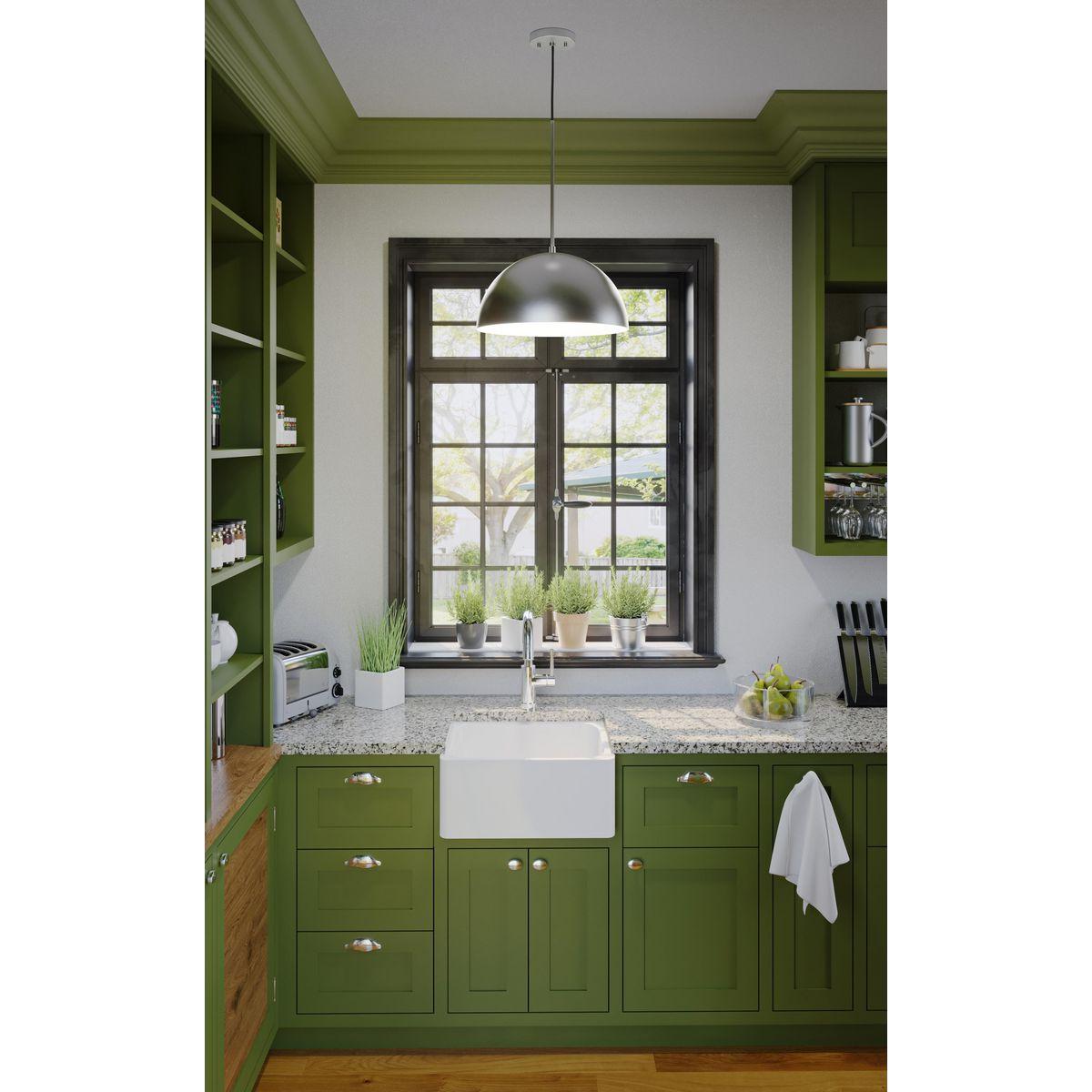 Progress Lighting, Perimeter, 1-Light Pendant, Brushed Nickel, Open Shade