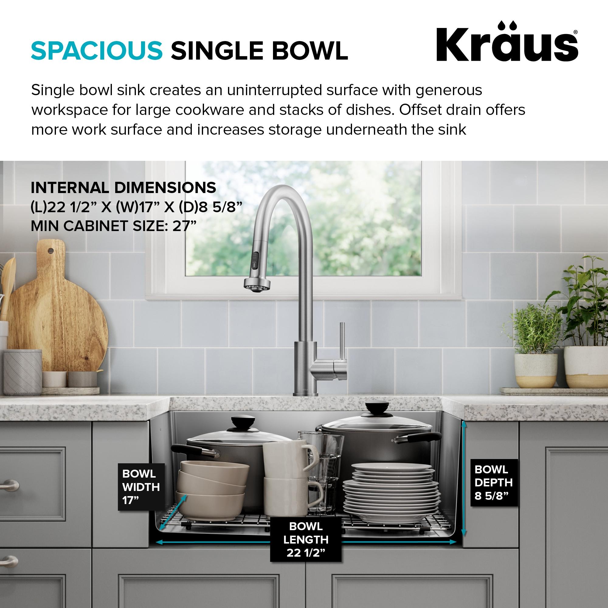 KRAUS Fairlane Undermount 18-Gauge Stainless Steel Kitchen Sink
