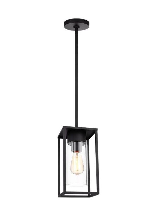 Vado Mini Black Transitional 1-Light LED Outdoor Pendant with Clear Glass