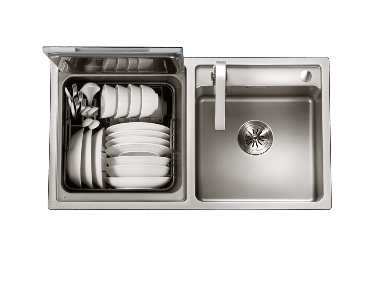 FOTILE Left Orientation, 2-In-1 In Sink Dishwasher 18-in Top Control Built-In Dishwasher, 57.8-dBA Standard Sound Level