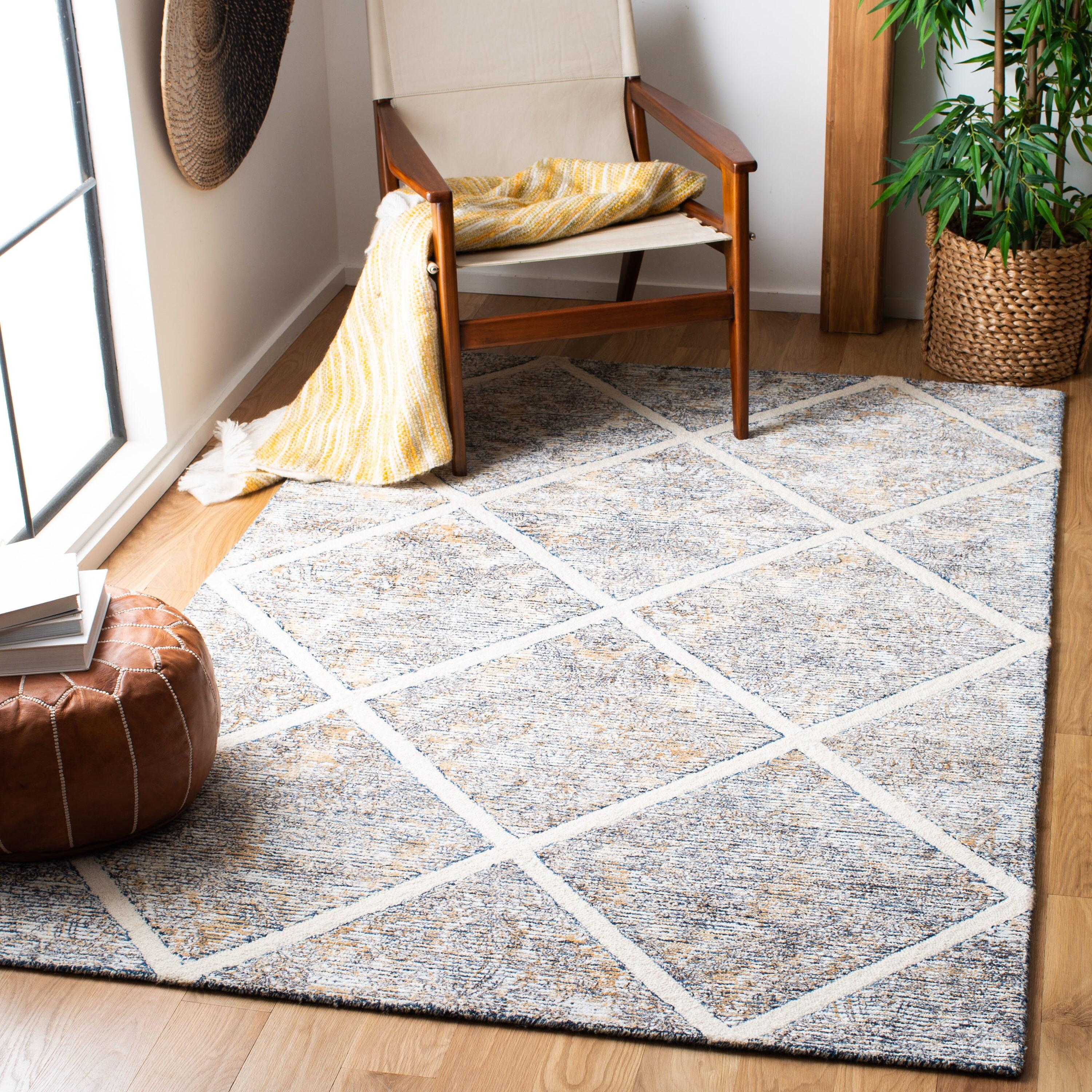 SAFAVIEH Artistry Linda Geometric Area Rug, Ivory/Gold, 5' x 8'