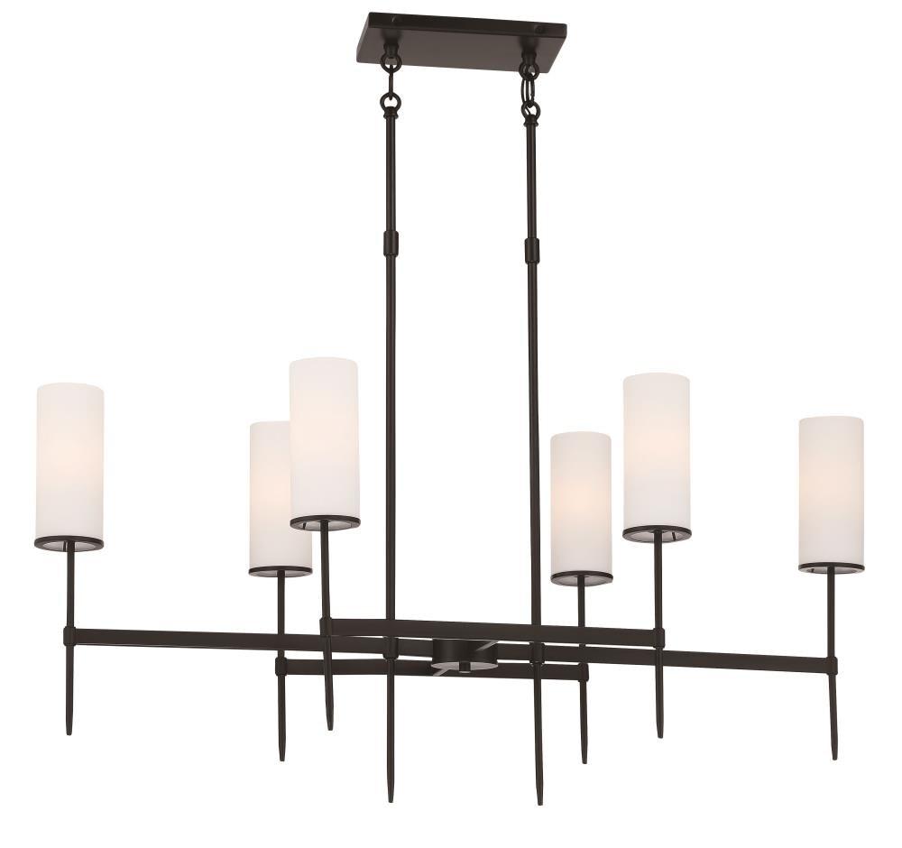 6-Light Kitchen Island Light in Coal