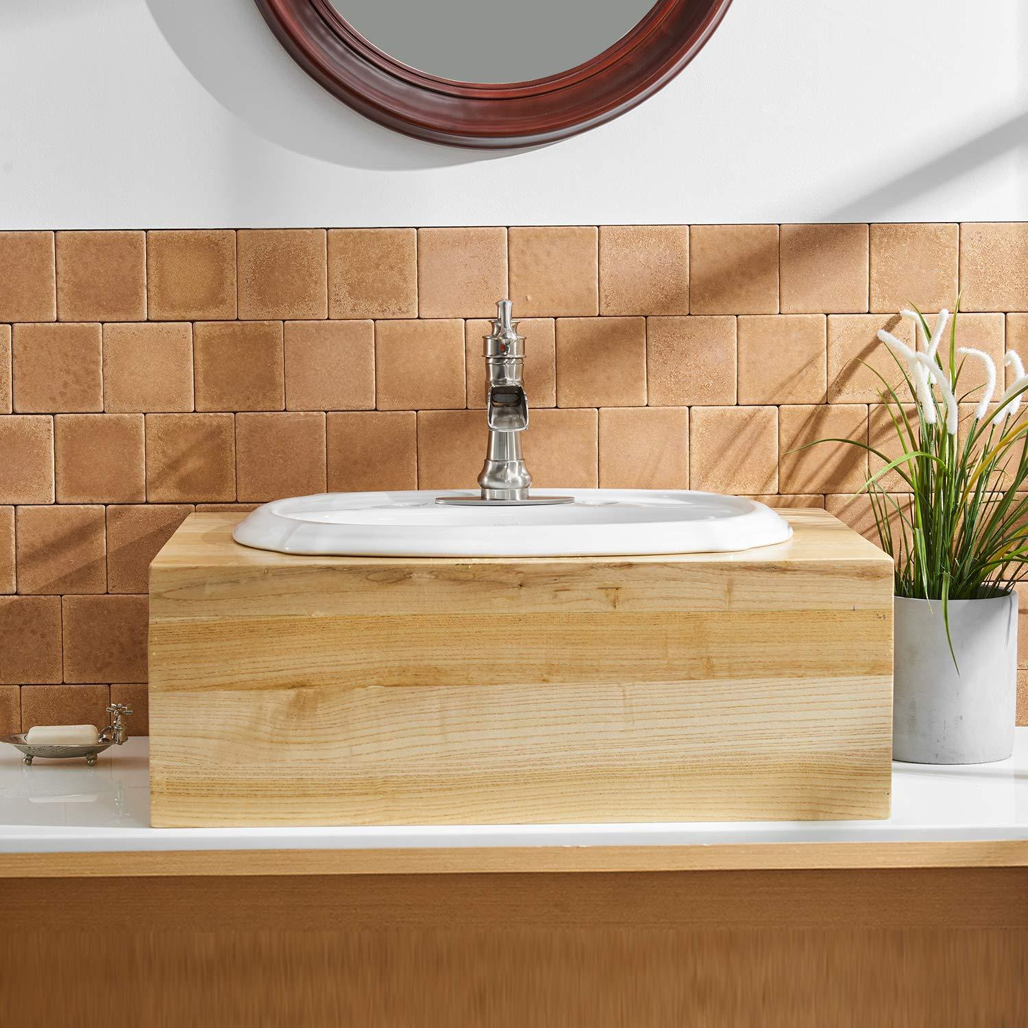 BWE Single Hole Single-Handle Low-Arc Bathroom Faucet in Brushed Nickel