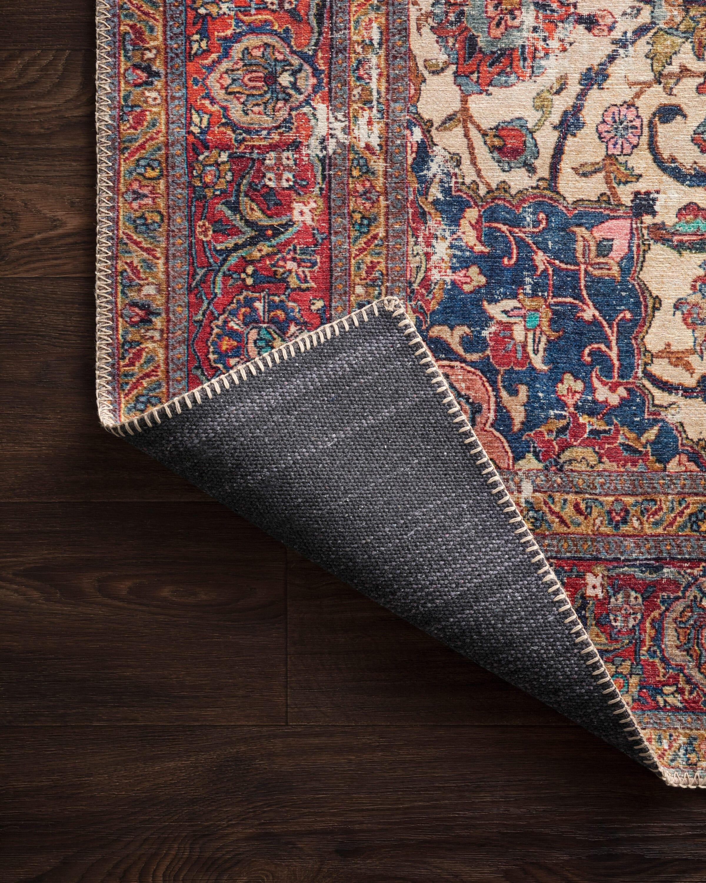 Sand and Multicolor Hand-Knotted Floral Accent Rug