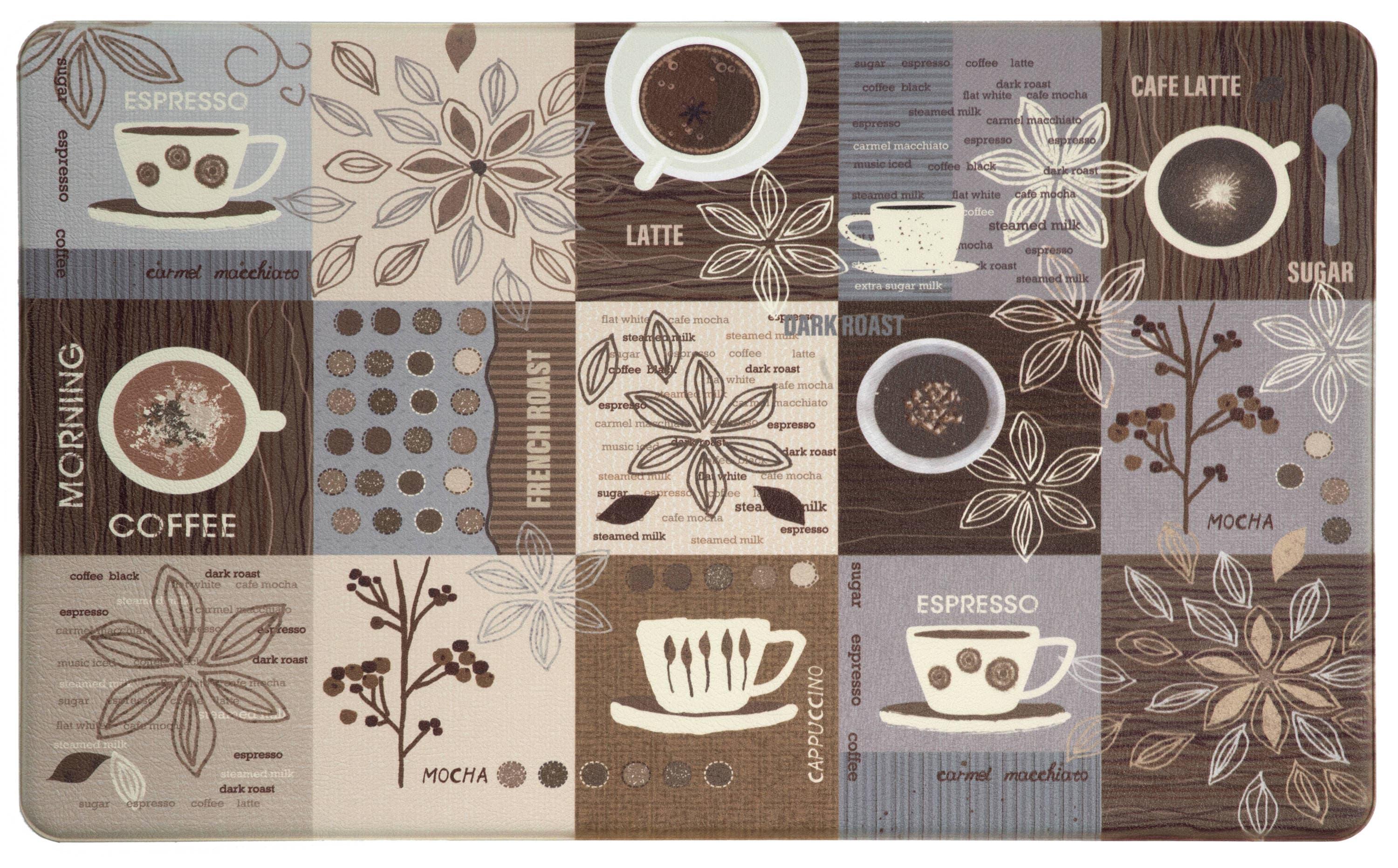 World Rug Gallery Coffee Kitchen Anti Fatigue Standing Mat - Brown 18"x30"