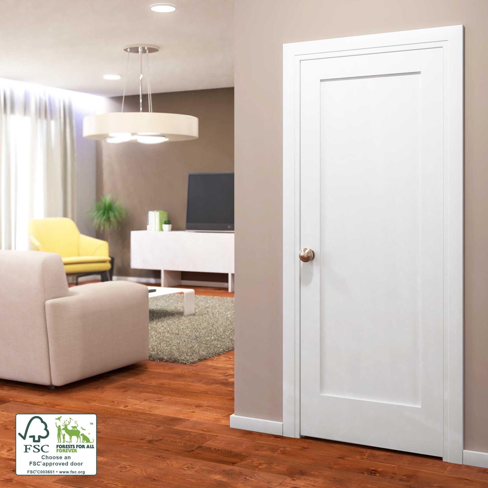 28" x 80" White Primed Solid Core MDF Interior Door
