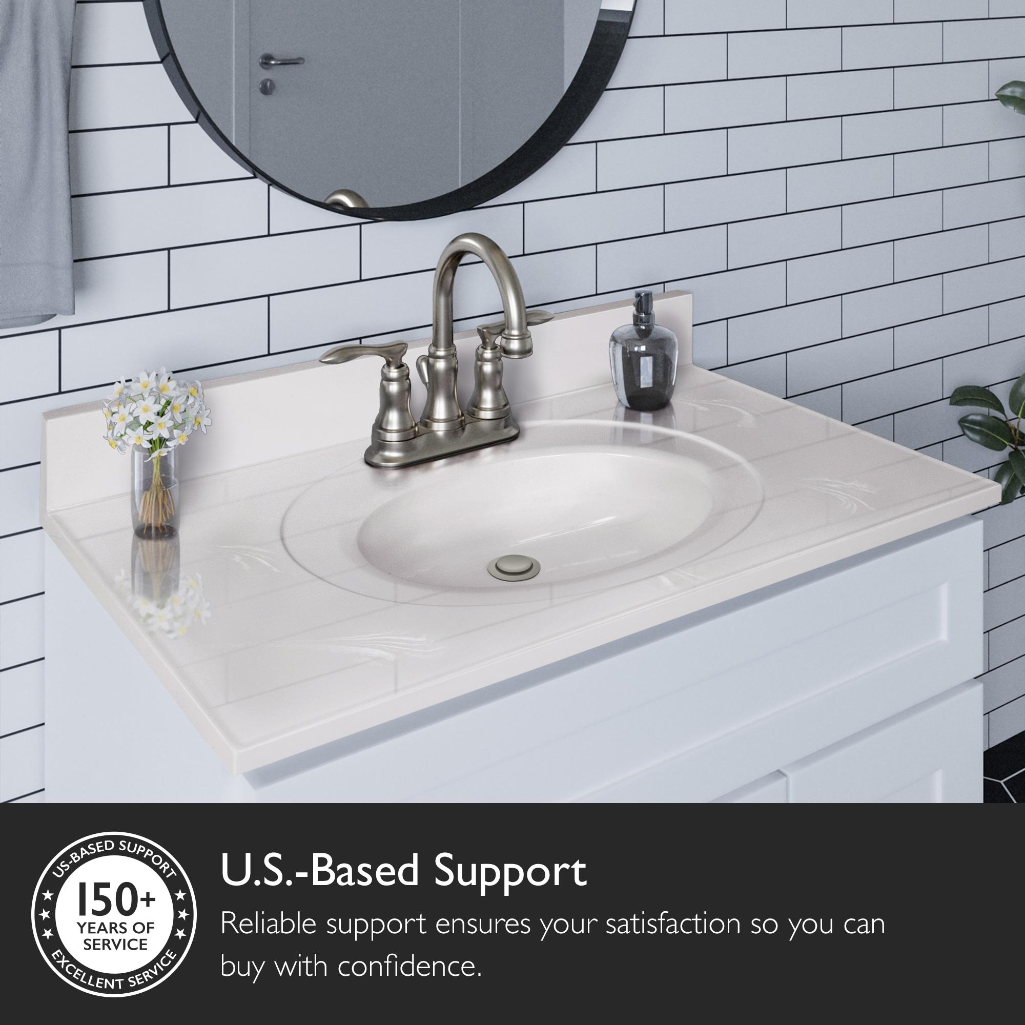 37-in. Cultured Marble Vanity Top with Backsplash, Ivory Swirl – Design House, 586339