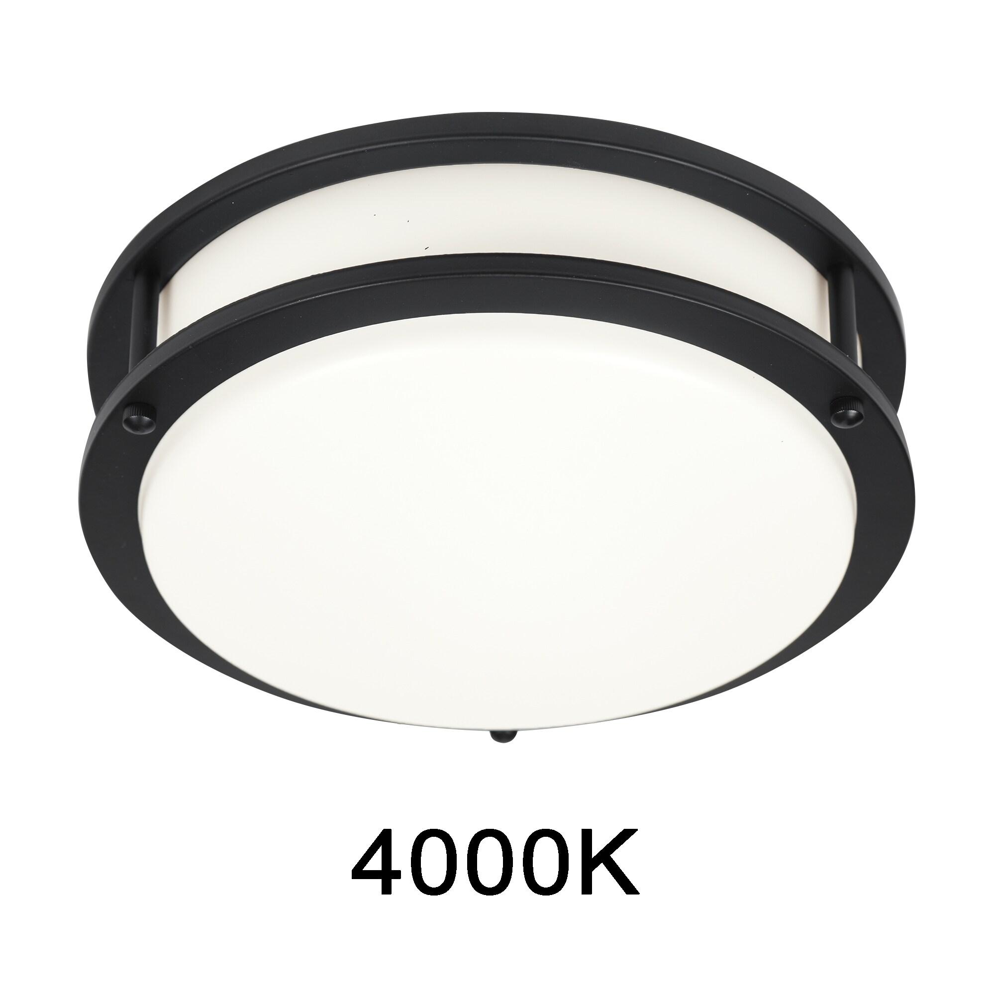 DESIGNERS FOUNTAIN Flush Mount Ceiling Light, 10 Inch Round LED DC Lighting Fixture Kitchen, Bedroom, Bathroom, and Hallway, Dimmable, 1150 Lumens, 3000K/4000K/5000K, Matte Black, EV1410C3C-43