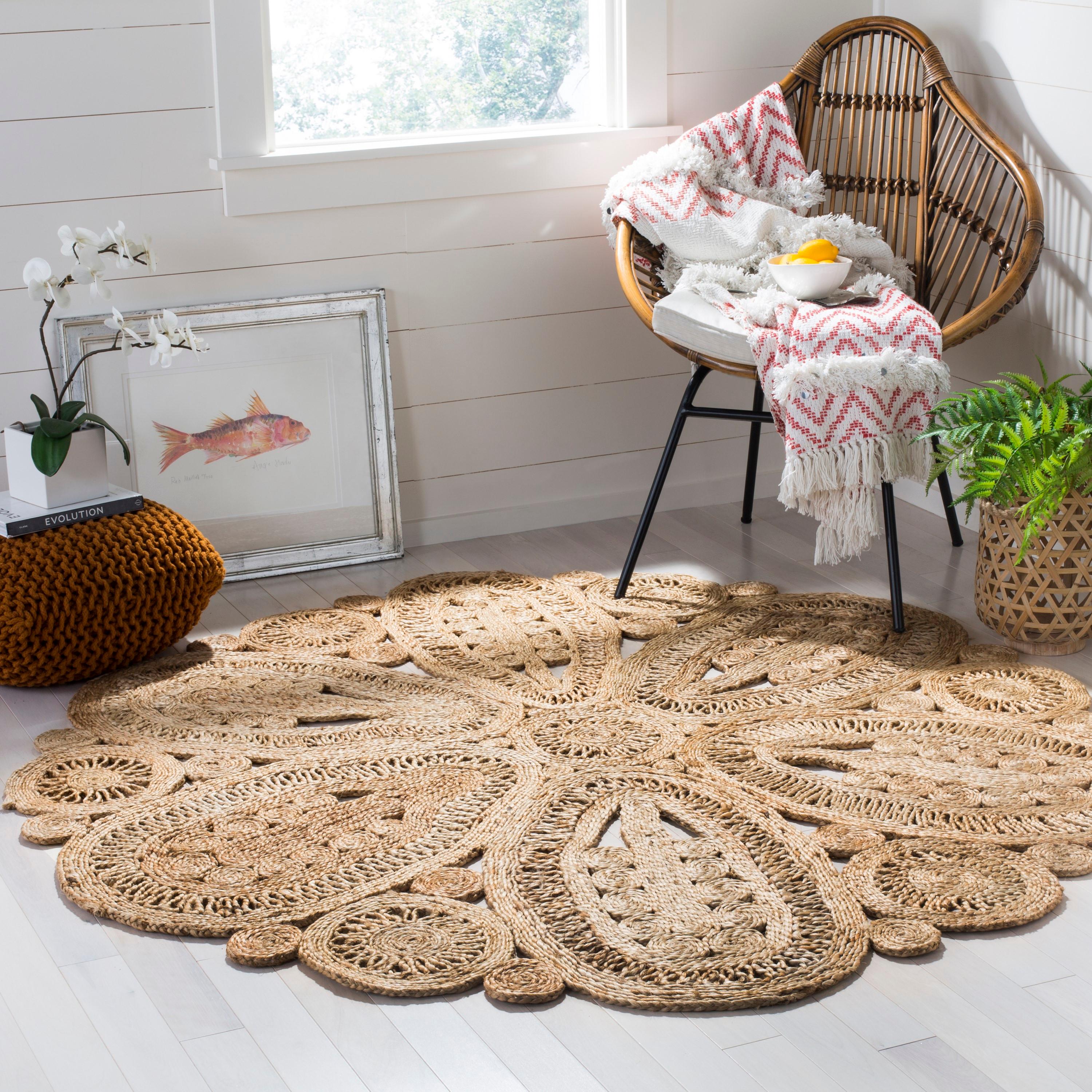Natural Fiber NF360 Hand Woven Indoor Area Rug - Natural - 4' Round - Safavieh