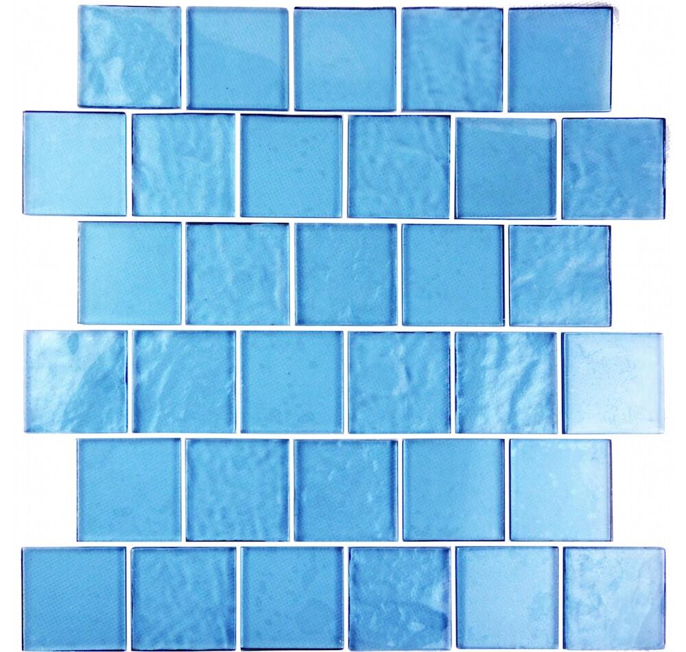 Landscape 2 in. x 2 in. Translucent Glass Plastic Face Mounted Brick Mosaic Designer Pool Tile