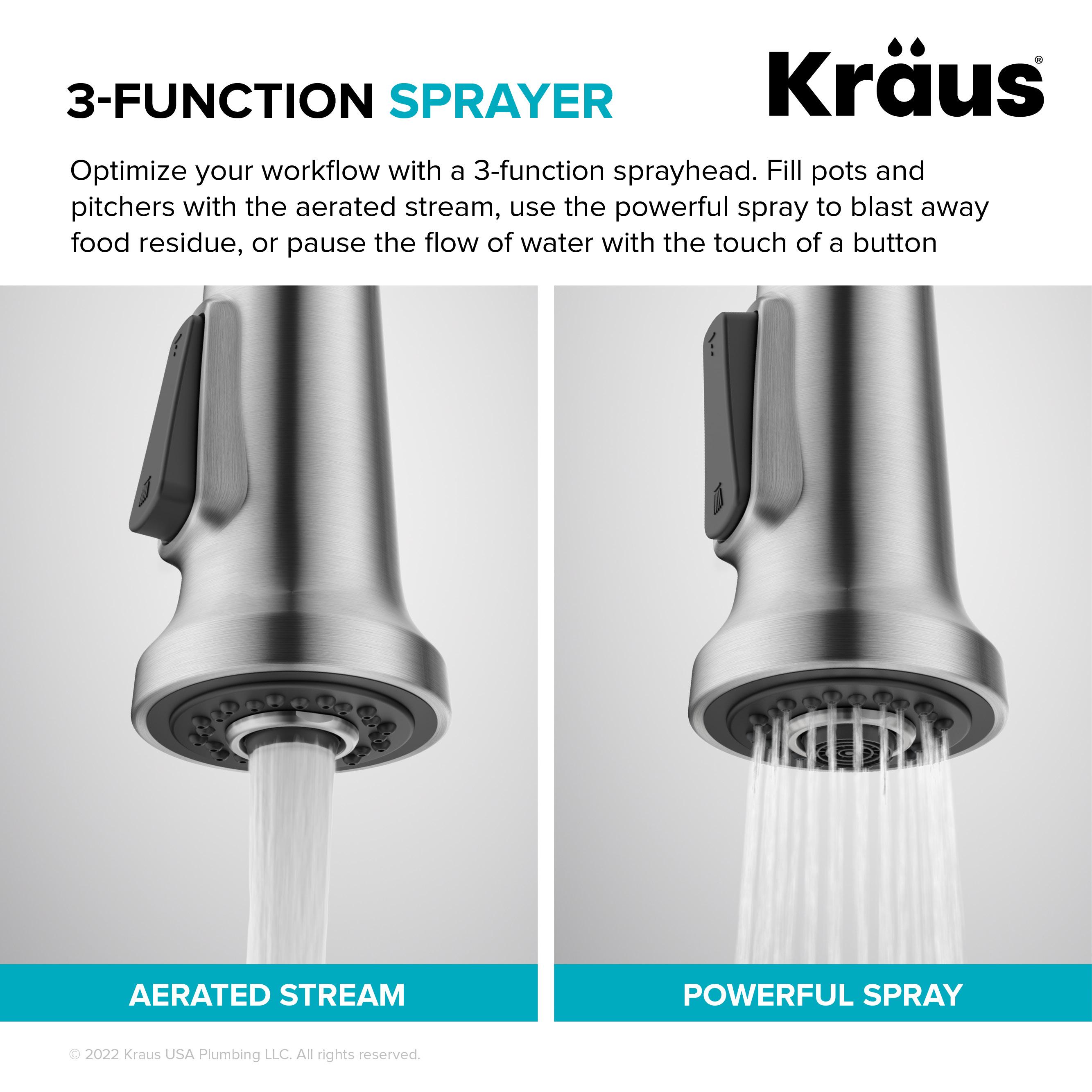 KRAUS Britt Commercial Style Single Handle Pull Down Kitchen Faucet
