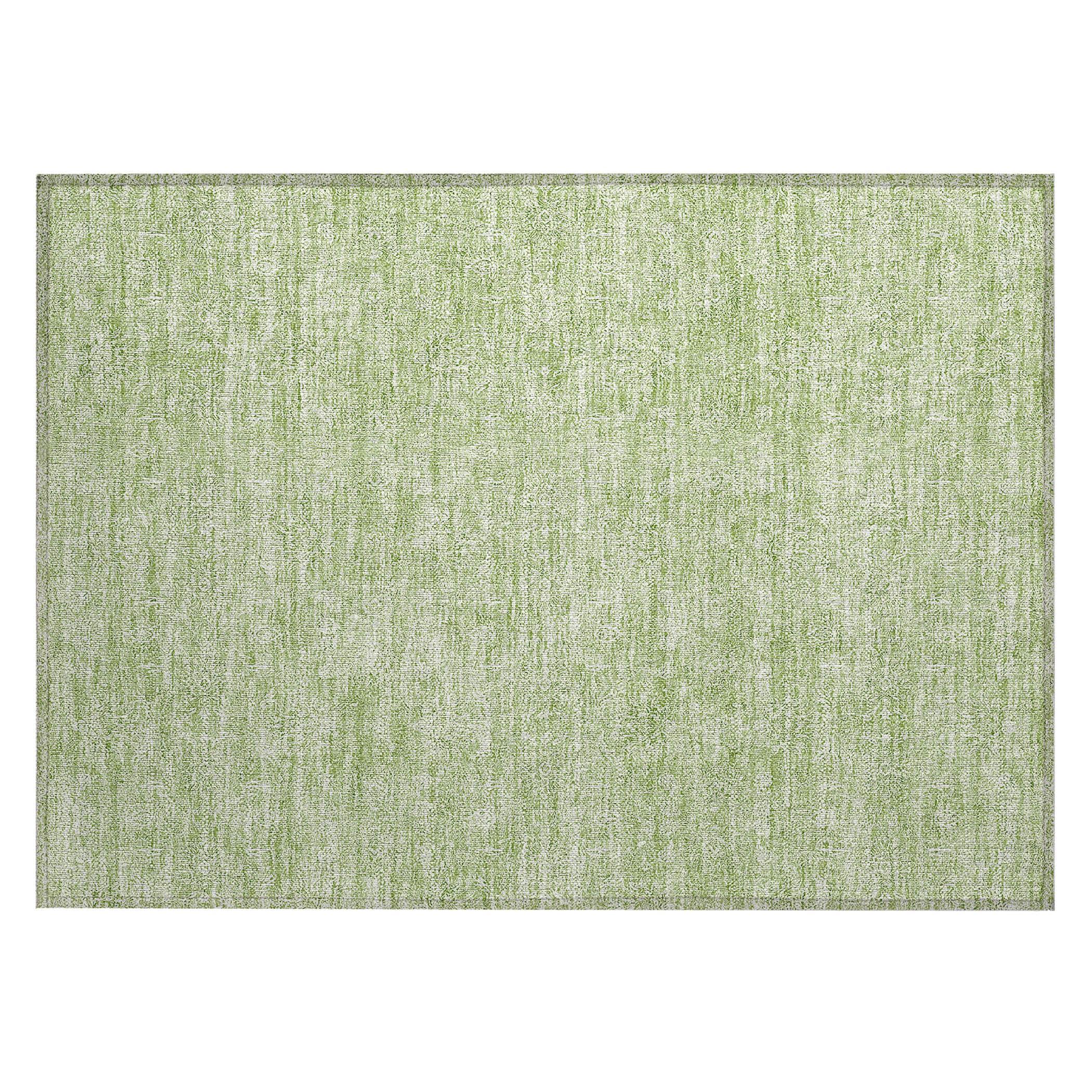 Aloe Green Synthetic Flat Woven Indoor Outdoor Rug