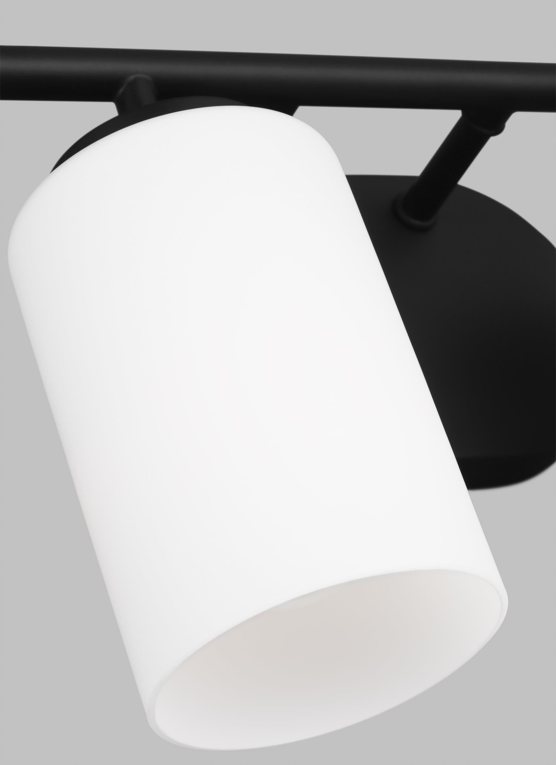 Oslo 12.5 in. 2-Light Midnight Black Transitional Contemporary Bathroom Vanity Light with Cased Opal Etched Glass Shades
