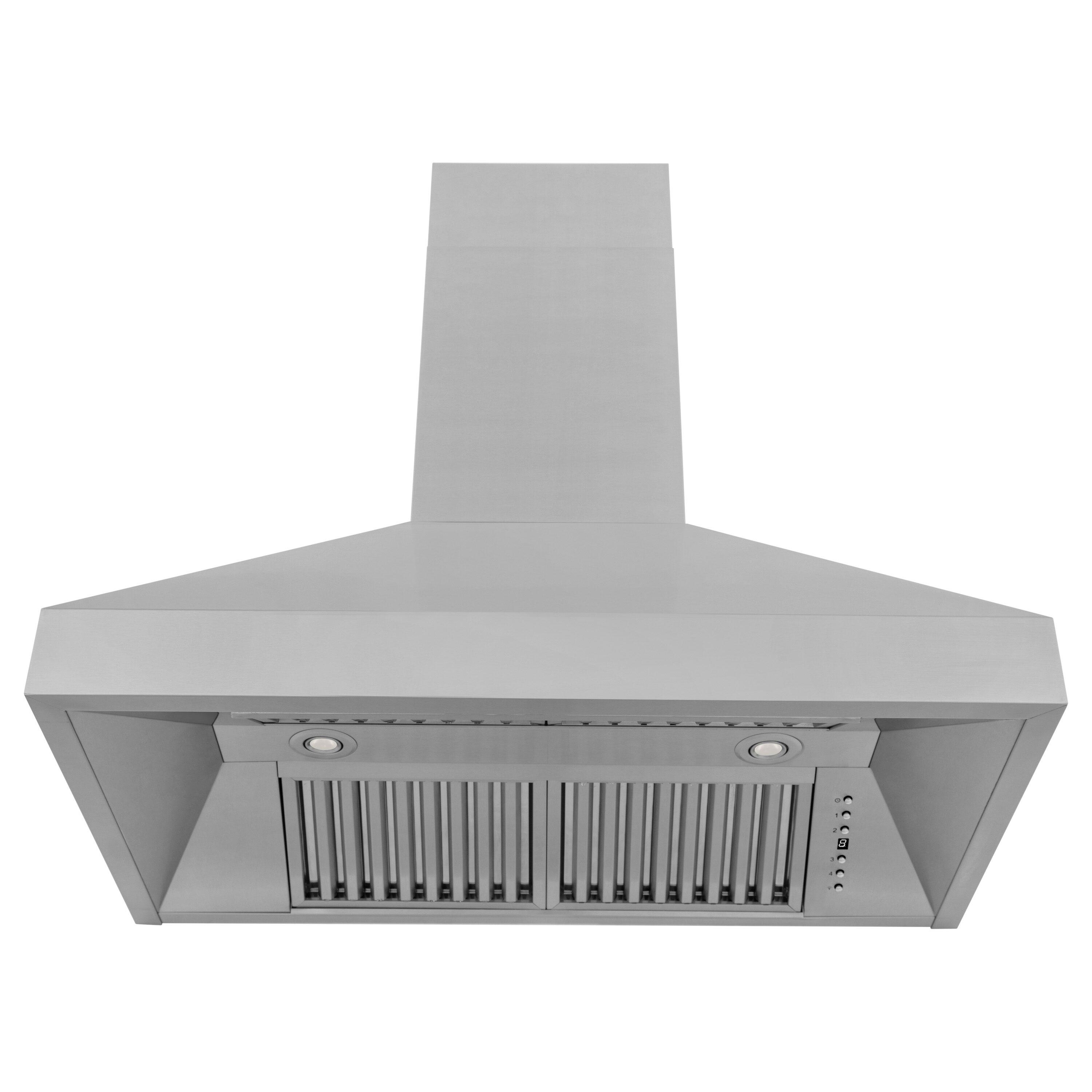 ZLINE ZLINE 36 in. Designer Series Satin Stainless Steel Convertible Vent Wall Mount Range Hood 8KBS-36