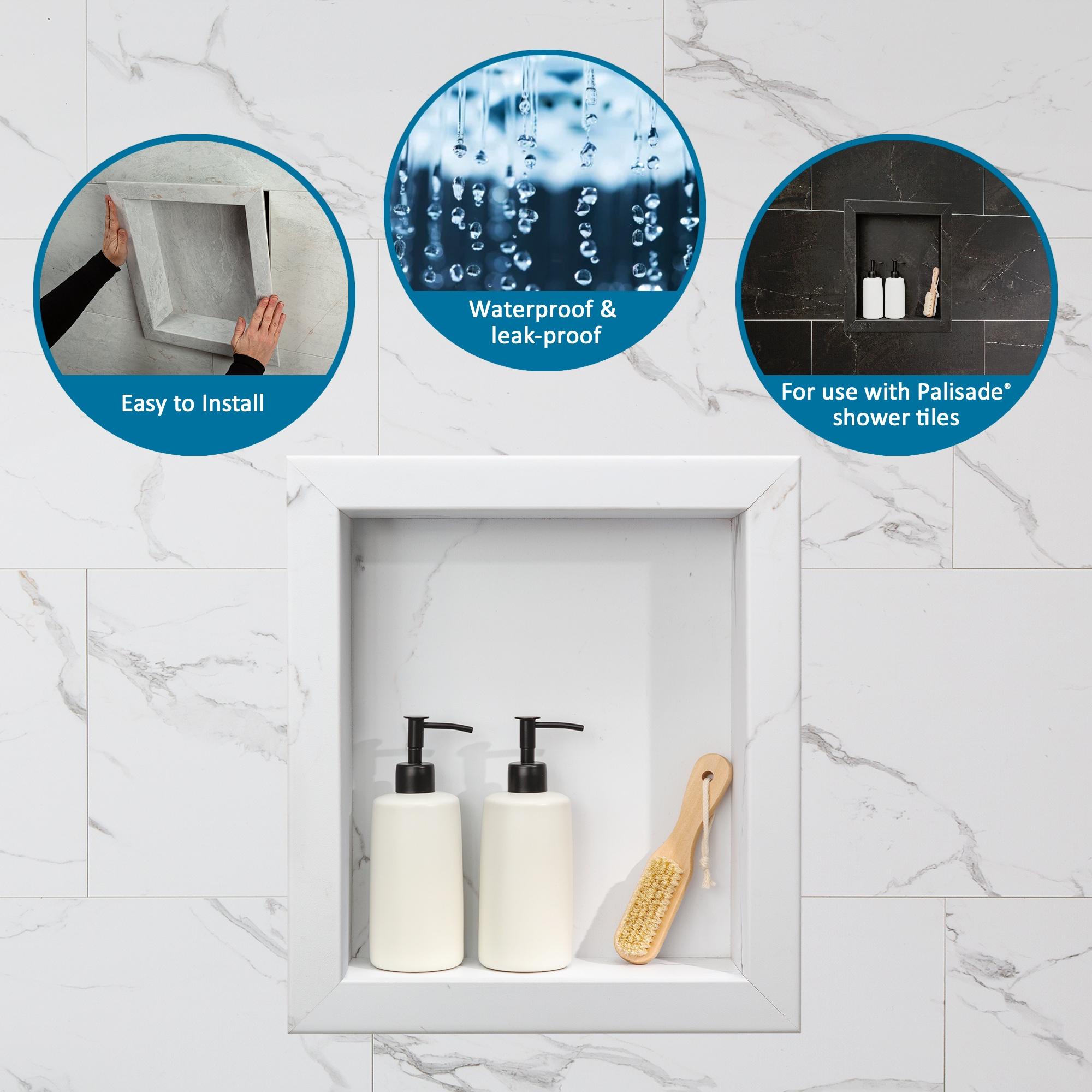Palisade Palisade 17.5 in. x 15.5 in. Vinyl Waterproof Shower Niche Insert