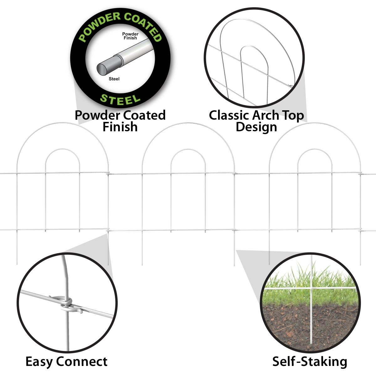 Origin Point Garden Craft Round Folding Border Fence, White, 10' L x 24" H