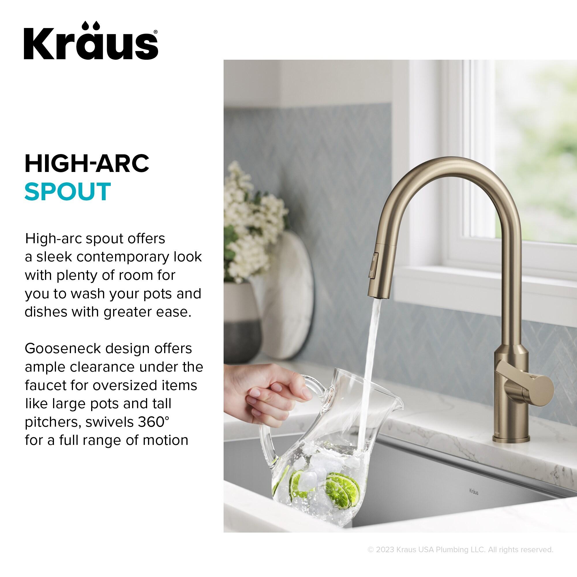 KRAUS Oletto Touchless Sensor Pull-Down Single Handle Kitchen Faucet