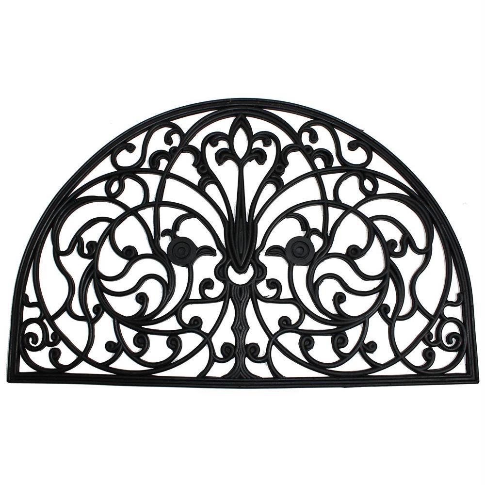 Design Imports  French Arch Half Round Rubber Doormat 24X36