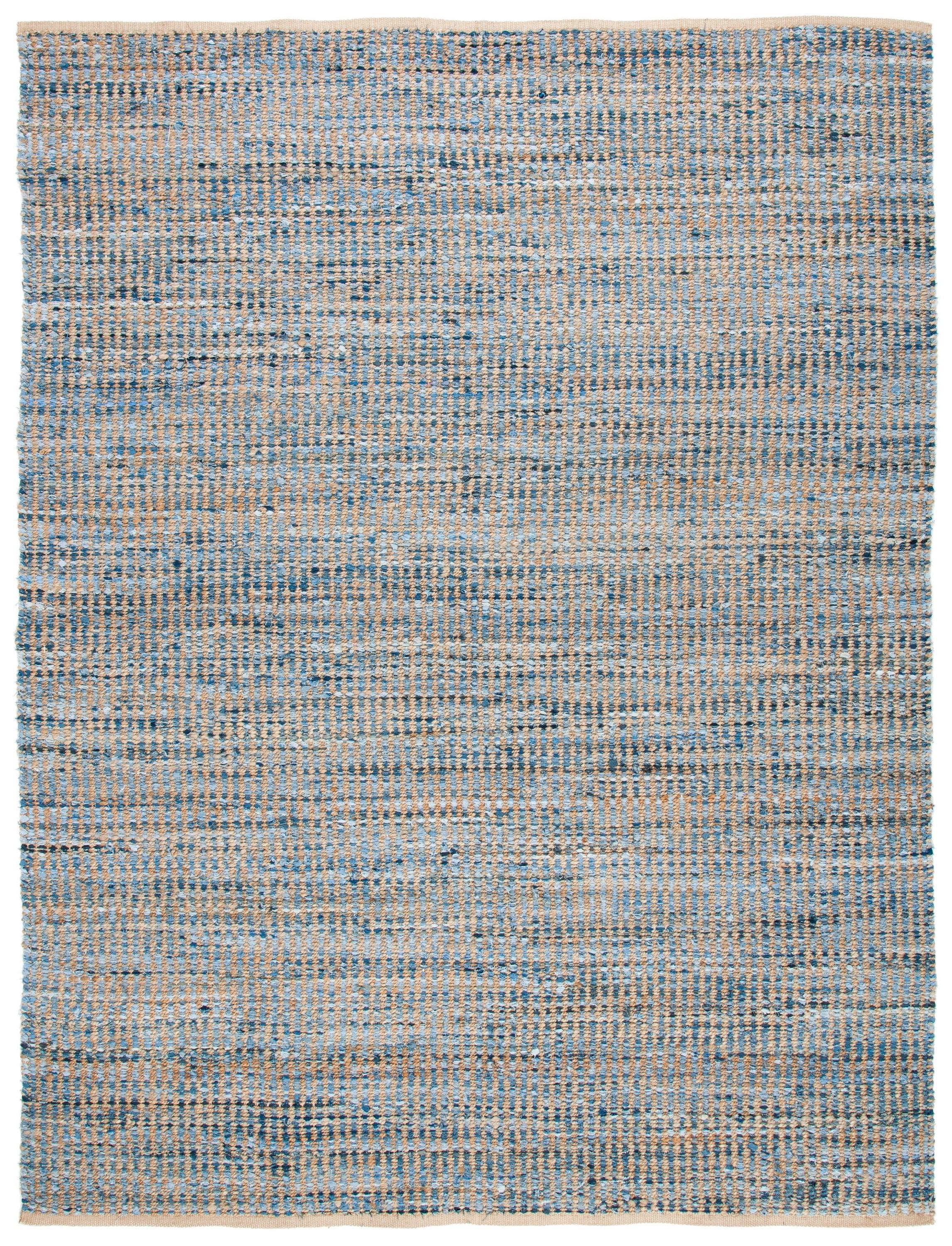 SAFAVIEH Cape Cod Beuregard Geometric Area Rug, Natural/Blue, 9' x 12'