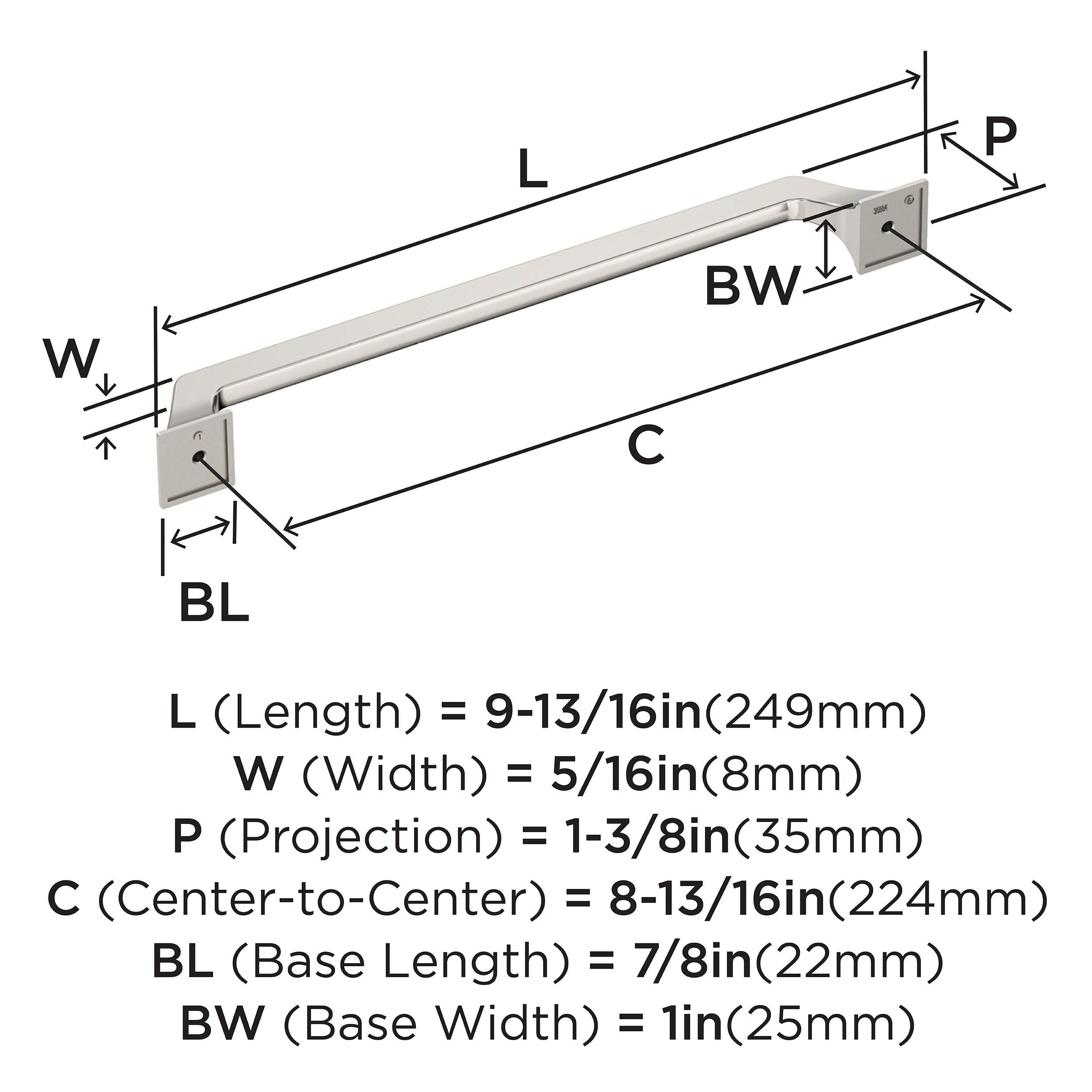 Amerock Exceed 8-13/16 inch (224mm) Center-to-Center Polished Nickel Cabinet Pull