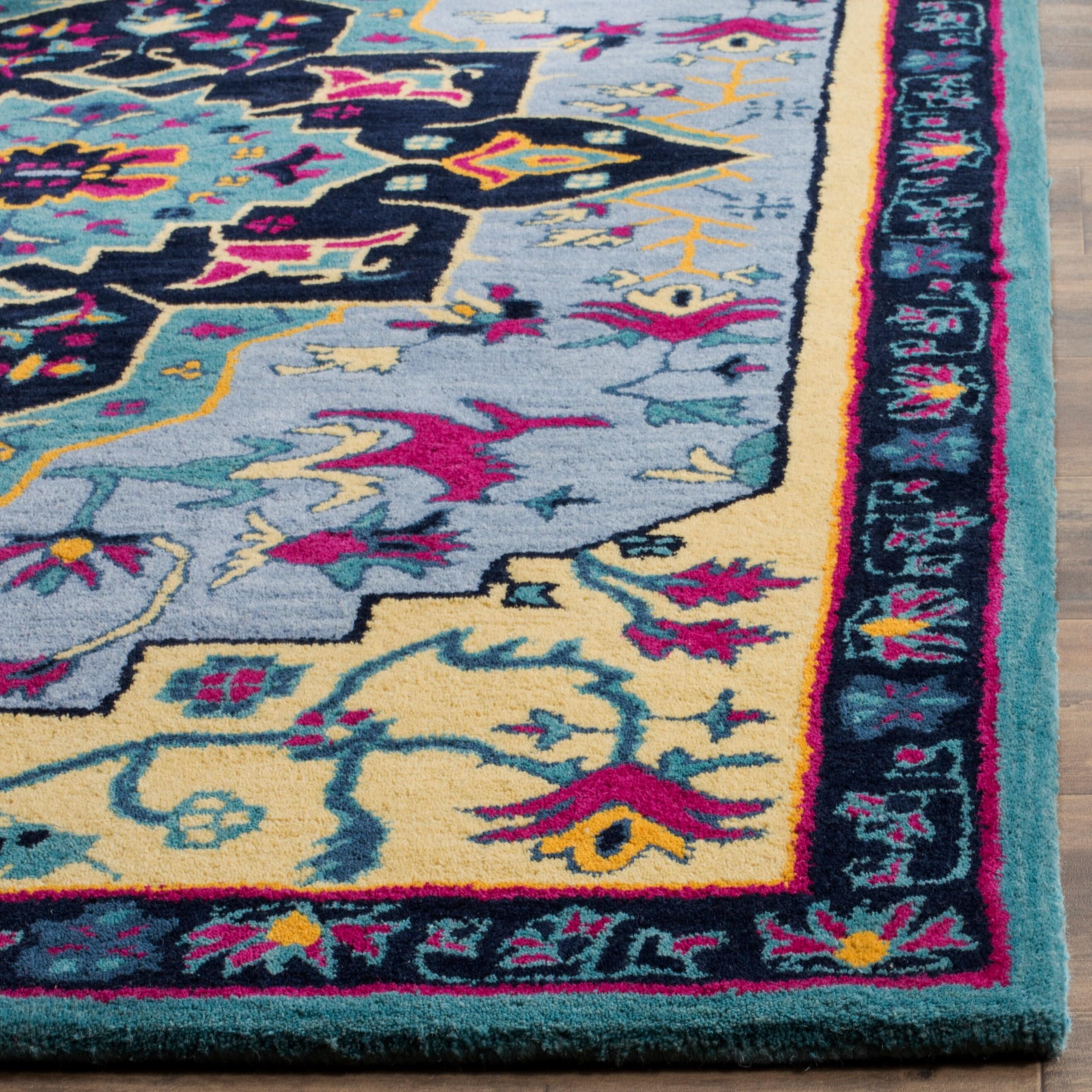 Bellagio BLG506 Hand Tufted Area Rug - Light Blue/Multi - 5'x8' - Safavieh.