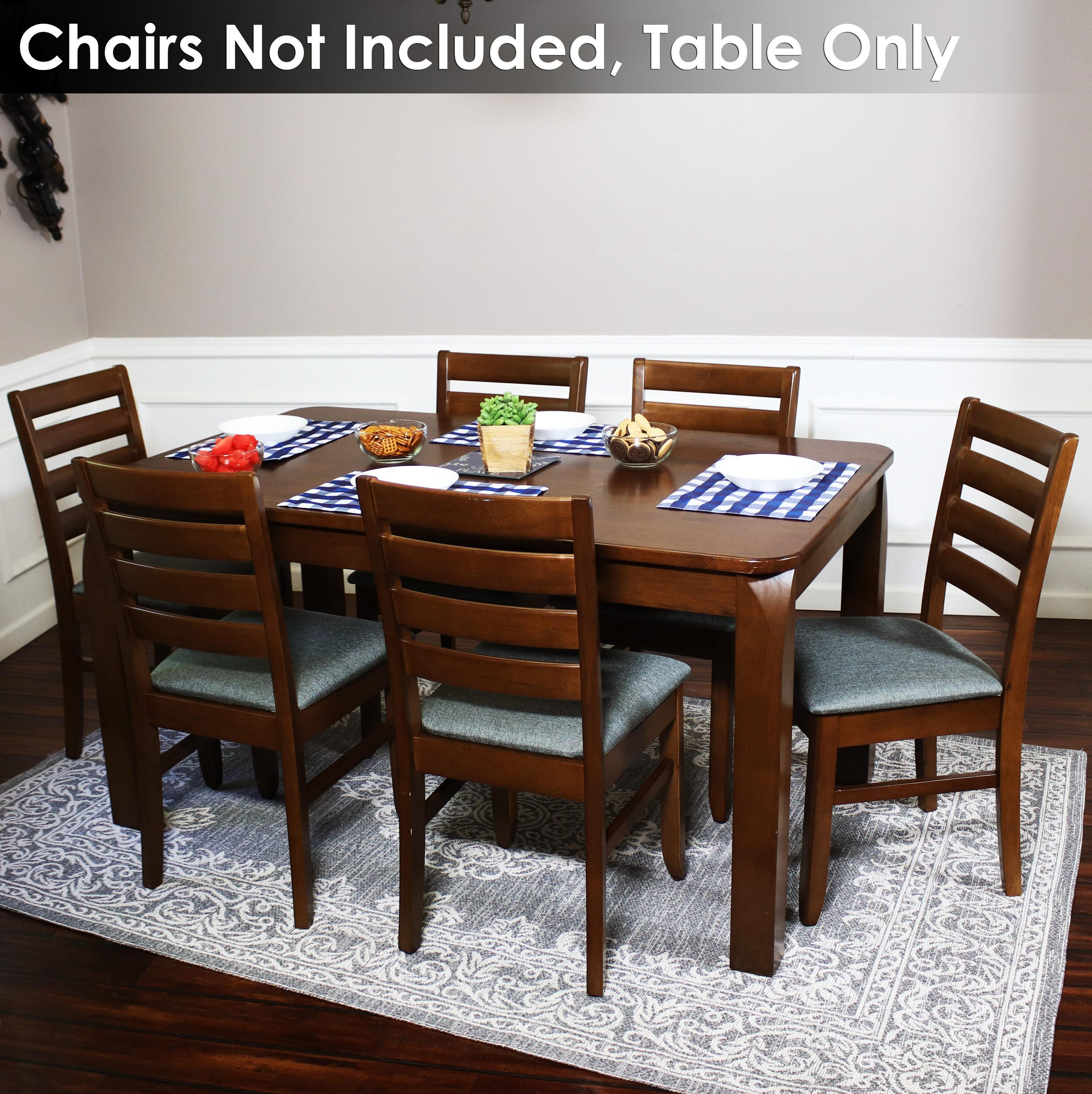 Sunnydaze Indoor 5-Foot Solid Rubberwood Rectangular Dining Table - Dark Walnut