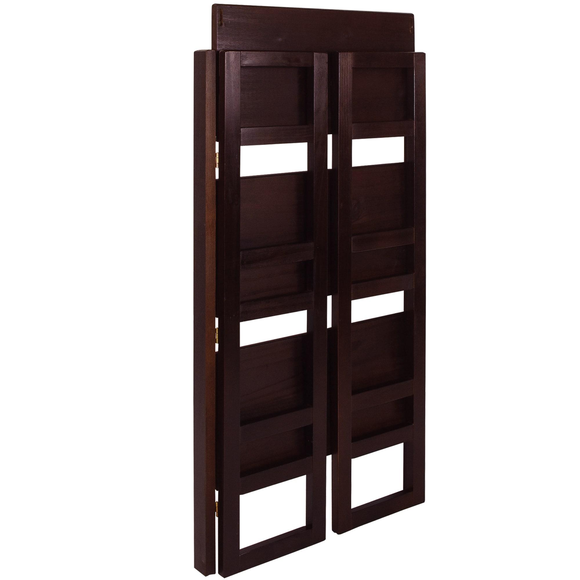 3-Shelf Folding Student Bookcase 20.75" Wide-Espresso