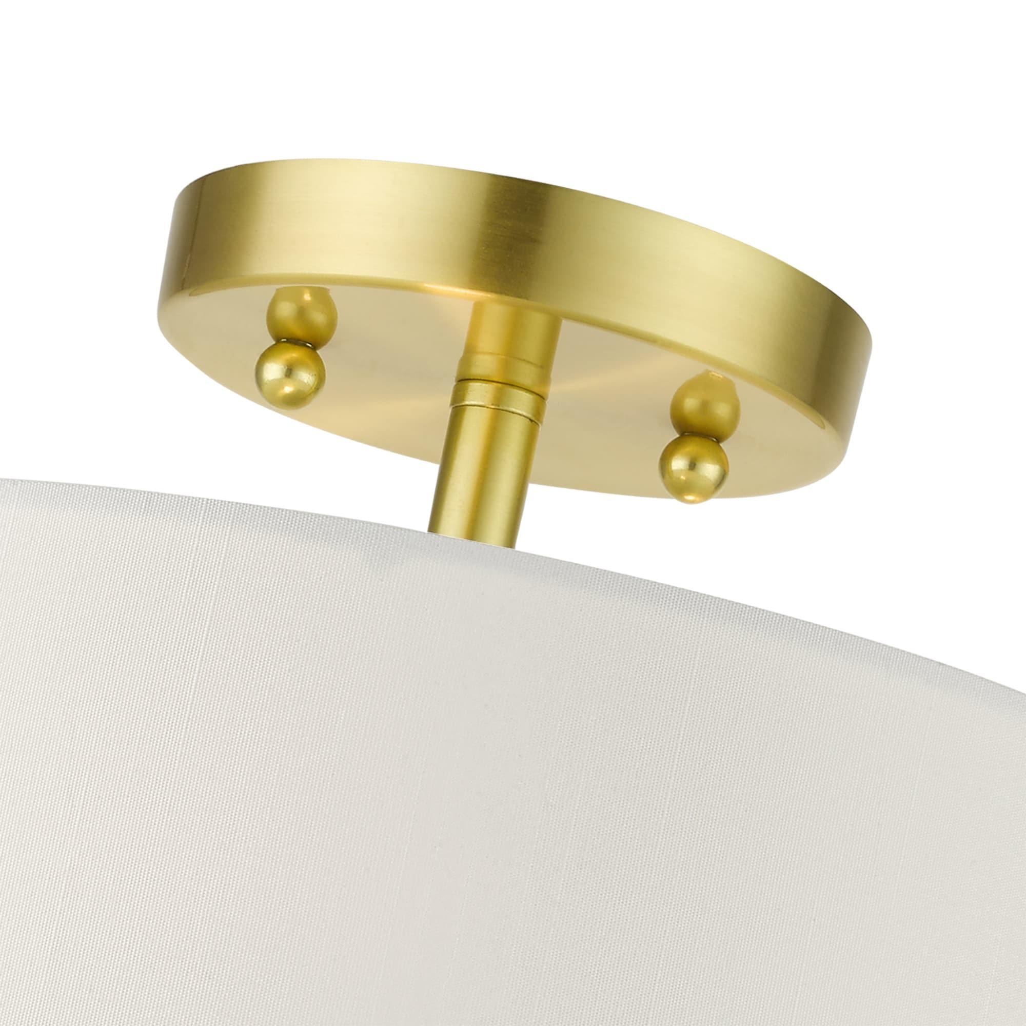 Livex Lighting Meridian 2 - Light Semi-Flush Mount in  Satin Brass