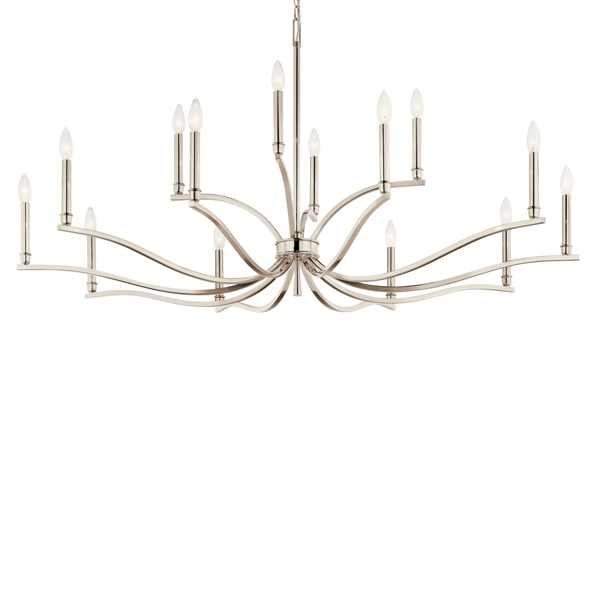 Kichler 52698 Malene 14 Light 53" Wide Taper Candle Style Chandelier - Nickel