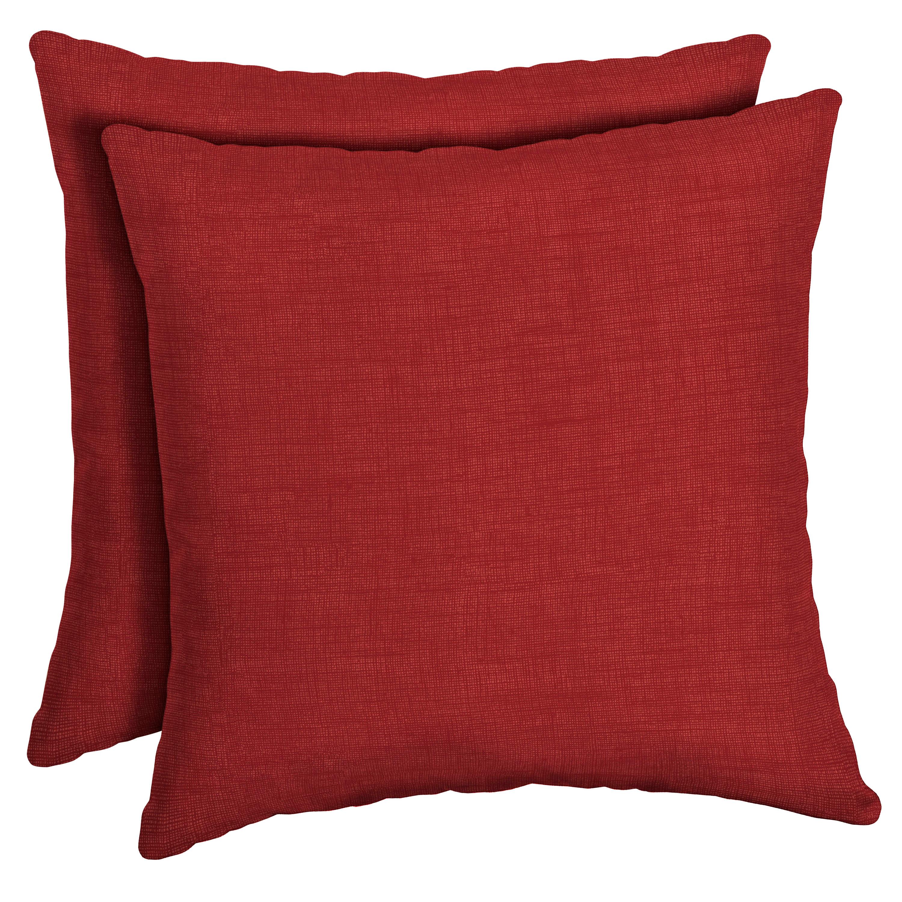 ARDEN Outdoor Toss Pillow (2 Pack) 16 x 16, Ruby Red Leala