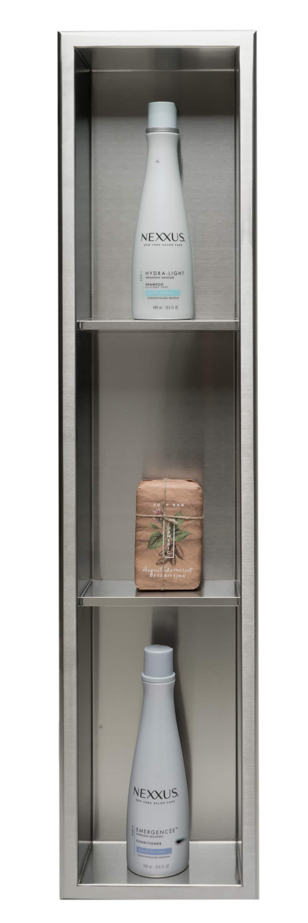 Vertical Stainless Steel Triple Shower Niche