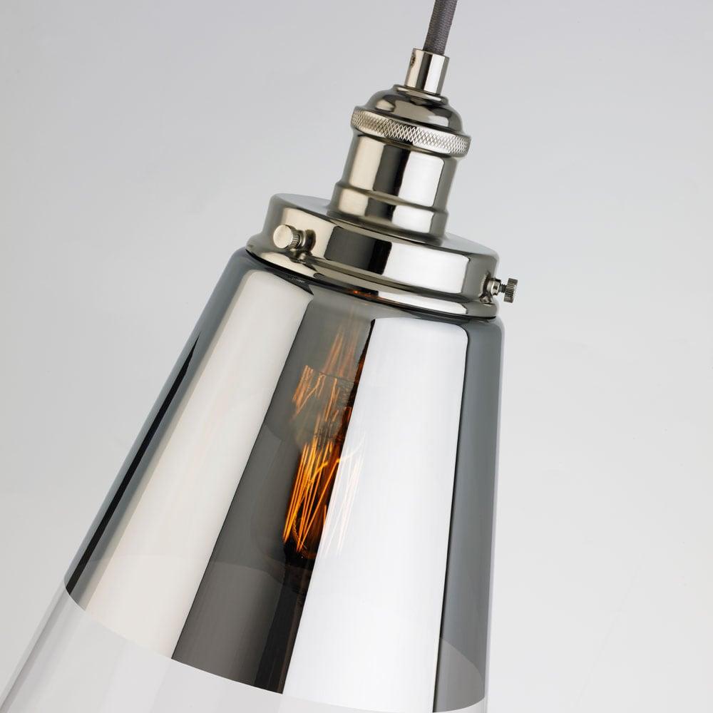 Sleek Modern Waveform Mini-Pendant in Polished Nickel