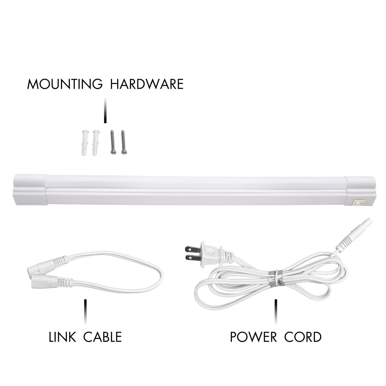 Maxxima 18 in. LED Under Cabinet Light, Linkable, 900 Lumens, 3000K Warm White, White, on/off Switch