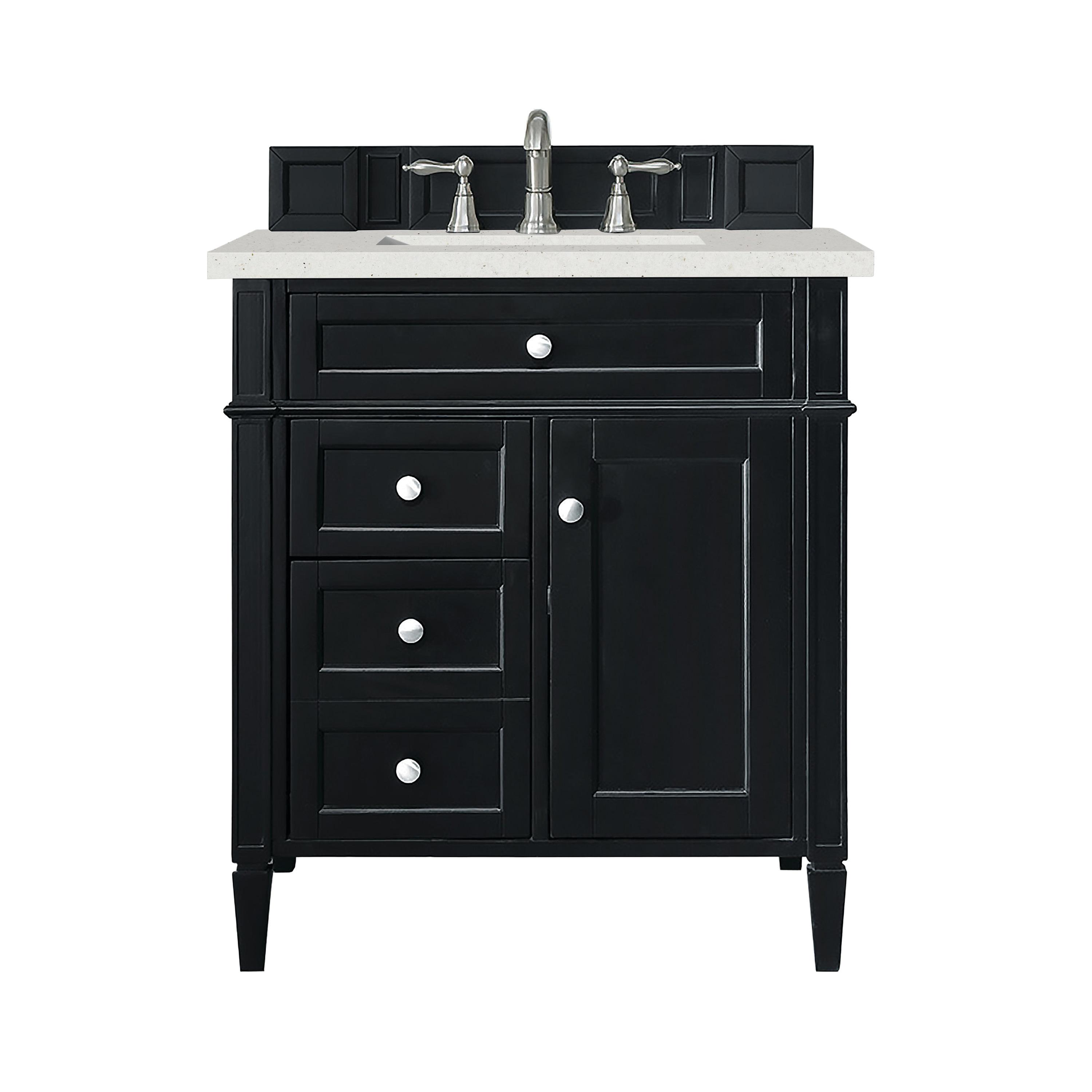30 in. Single Vanity, Black Onyx with 3 cm Lime Delight Quartz Top