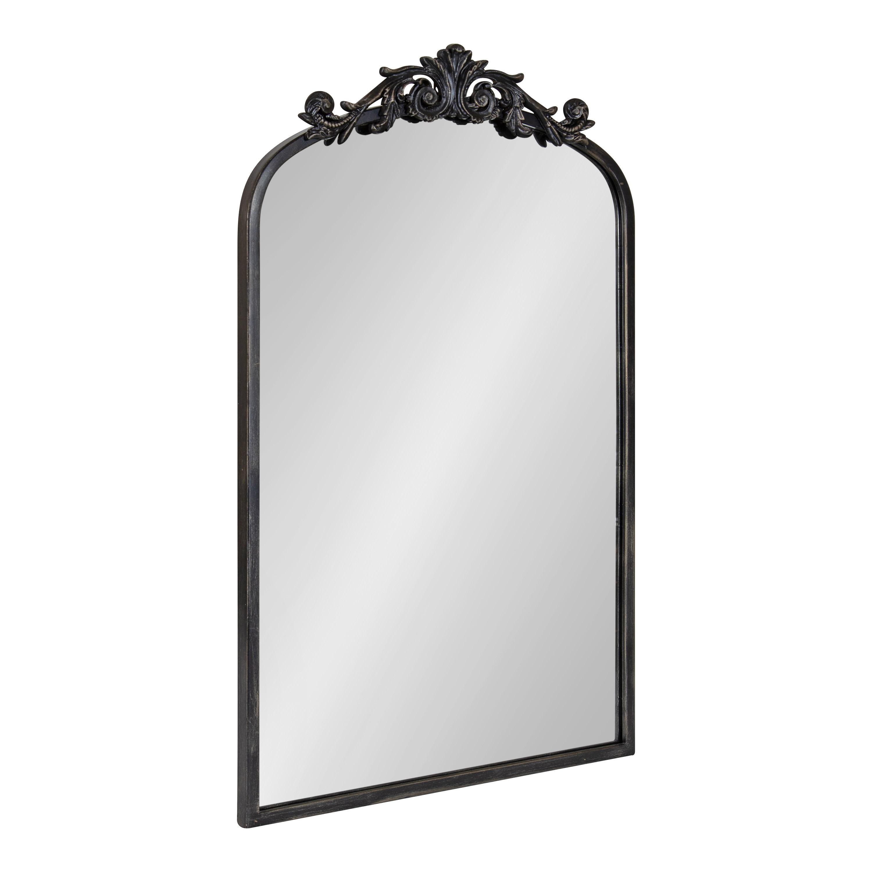 19" x 30.7" Arendahl Traditional Arch Decorative Wall Mirror Black - Kate & Laurel All Things Decor: Elegant Metal Frame