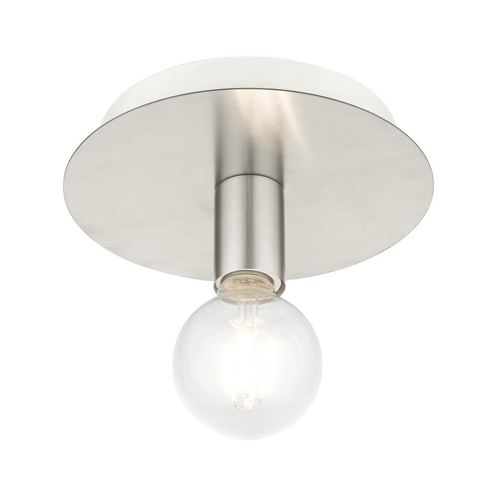 Livex Lighting Hillview 1 - Light Flush Mount in  Brushed Nickel