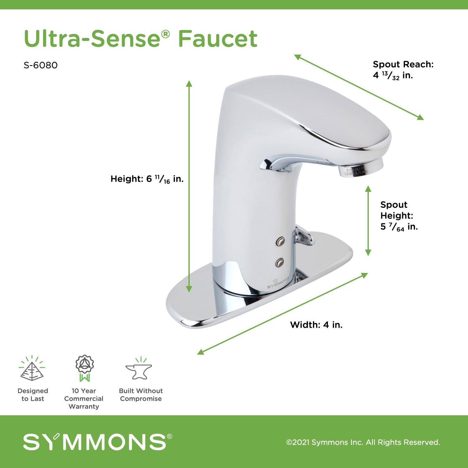 ActivSense Battery Powered Touchless Single Hole Bathroom Faucet with Deck Plate