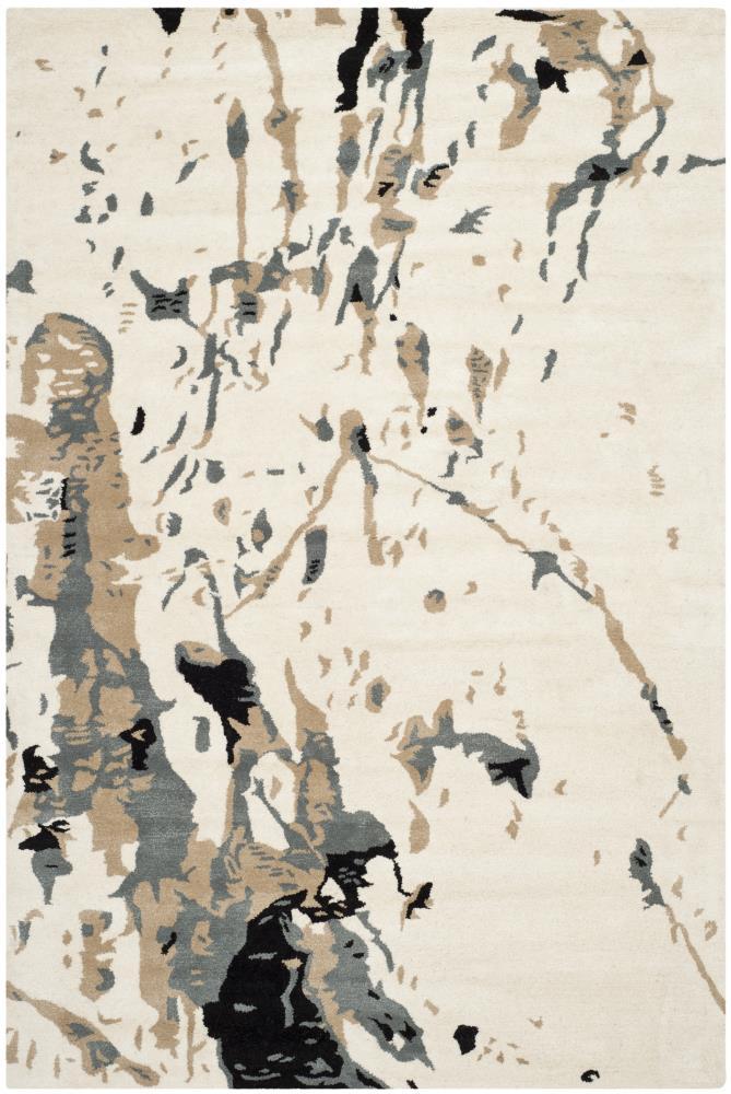 Bella BEL117 Hand Tufted Area Rug - Ivory/Grey - 5'x8' - Safavieh.