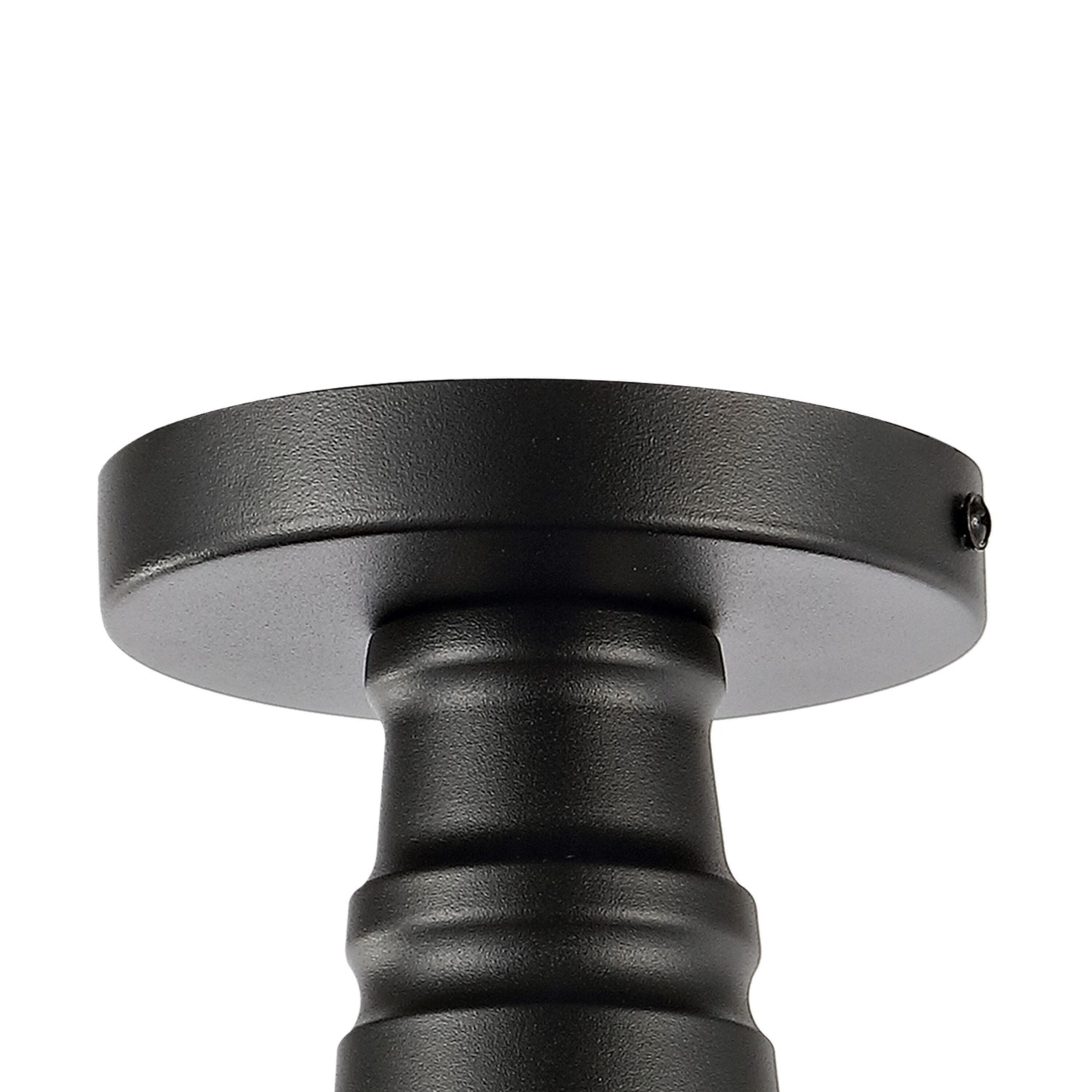 Camila 14" 1-Light Classic Industrial Indoor/Outdoor Iron LED Semi Flush Mount, Red/White