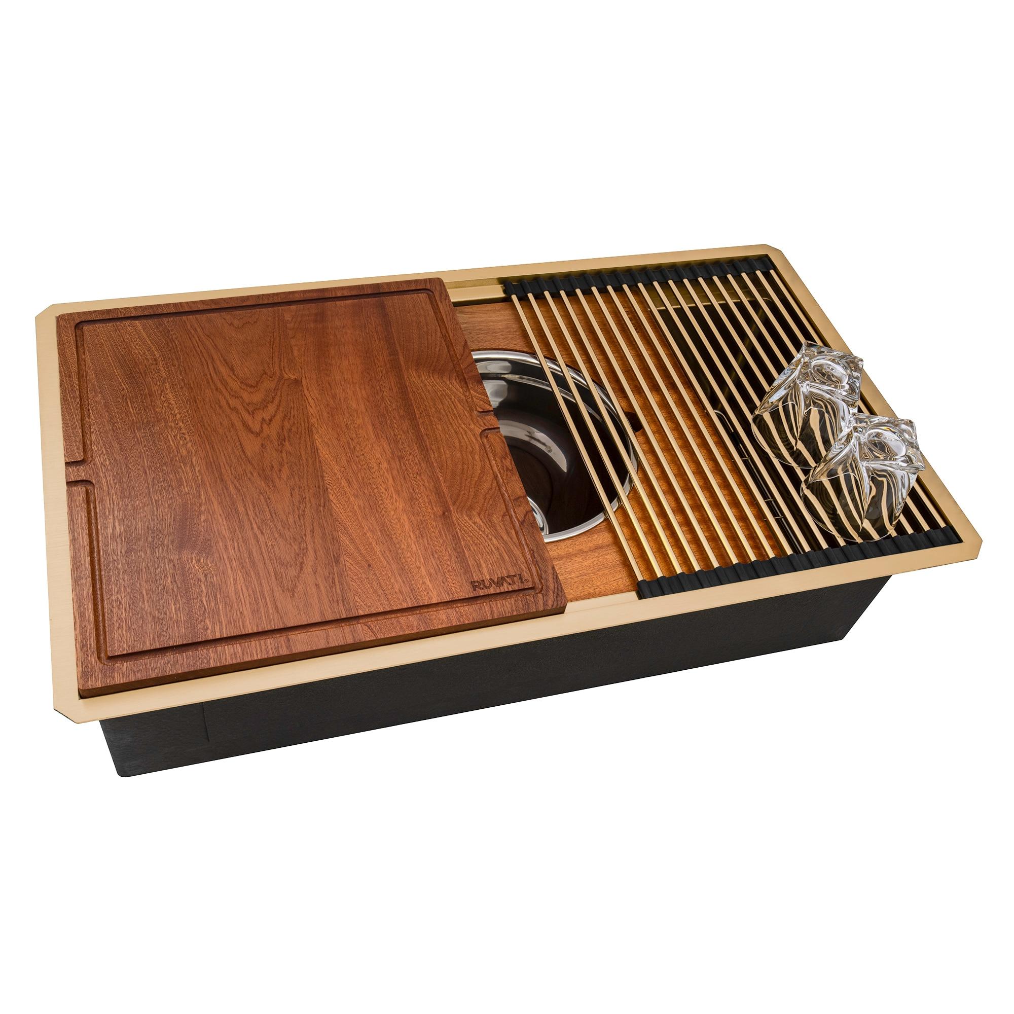 Ruvati 20 x 14 inch Semi-Recessed Drop-in Topmount Rectangular Bathroom Sink