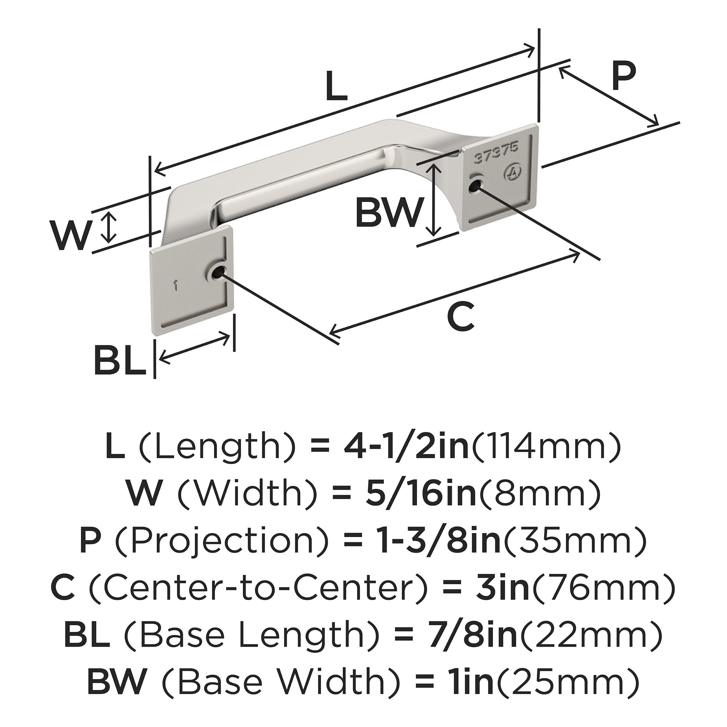 Amerock Exceed 3 inch (76mm) Center-to-Center Polished Nickel Cabinet Pull