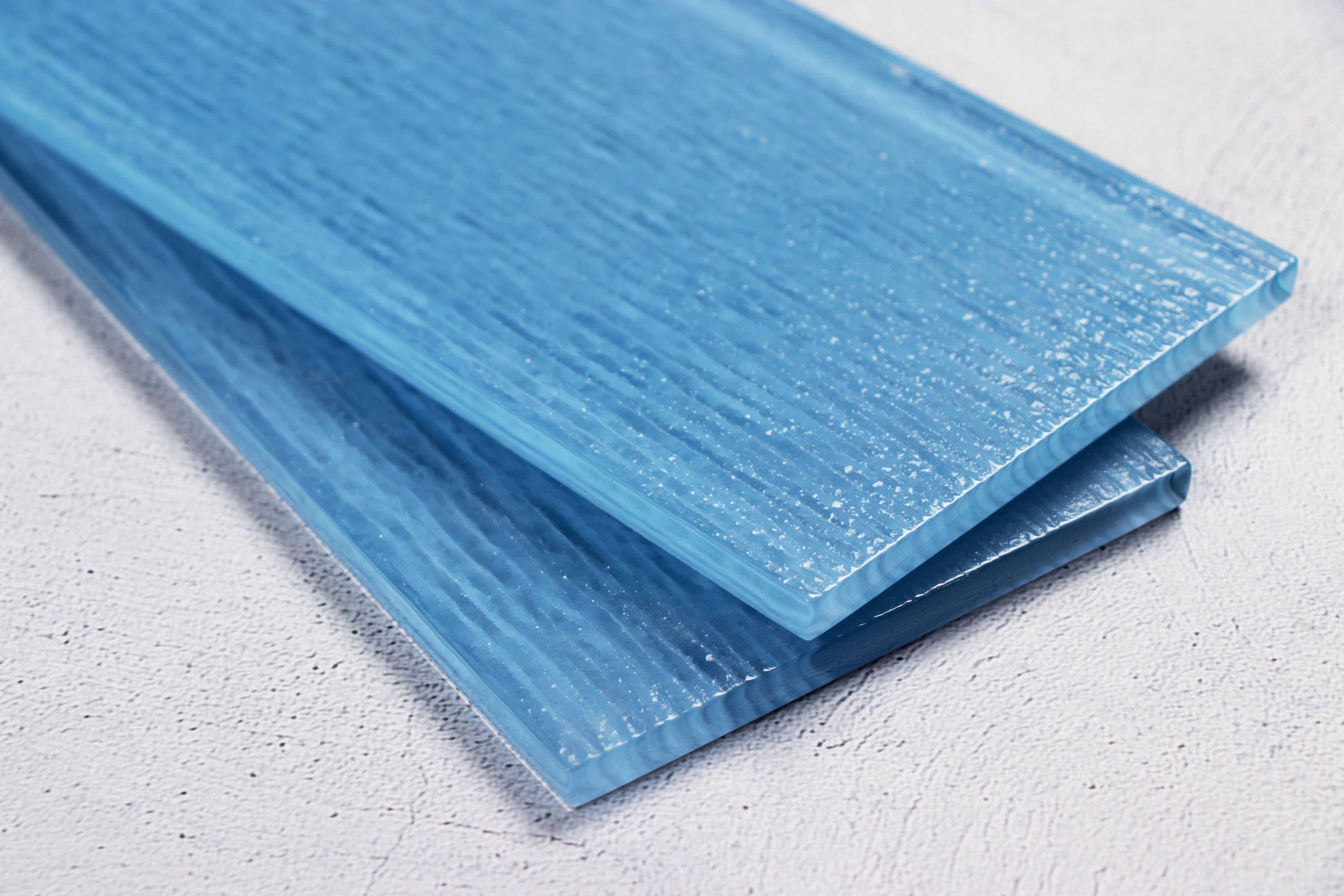 Premium Textured 4" x 12" Straight Edge Glass Subway Tile