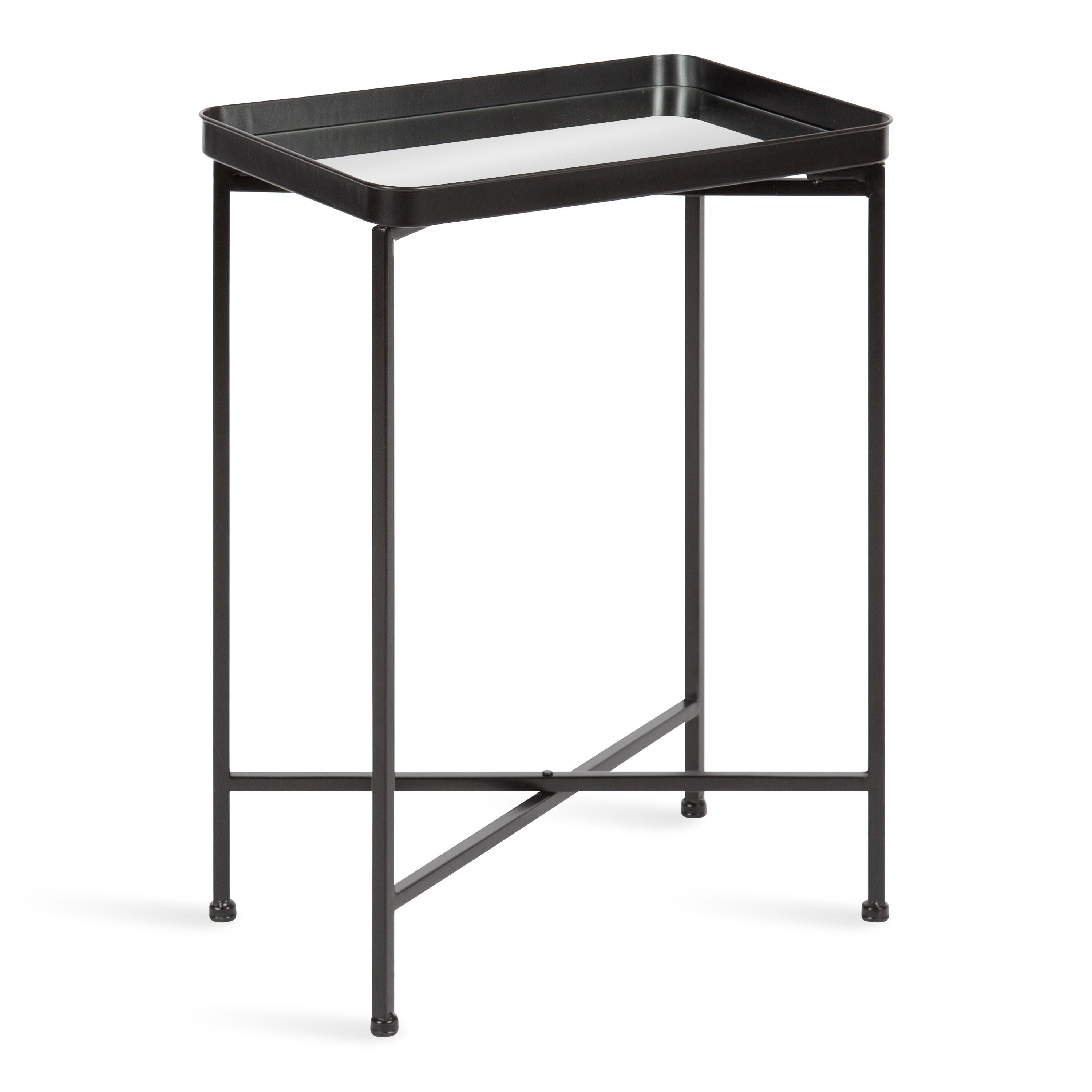 Kate and Laurel Celia Rectangle Metal Side Table, 18x12x26, Black