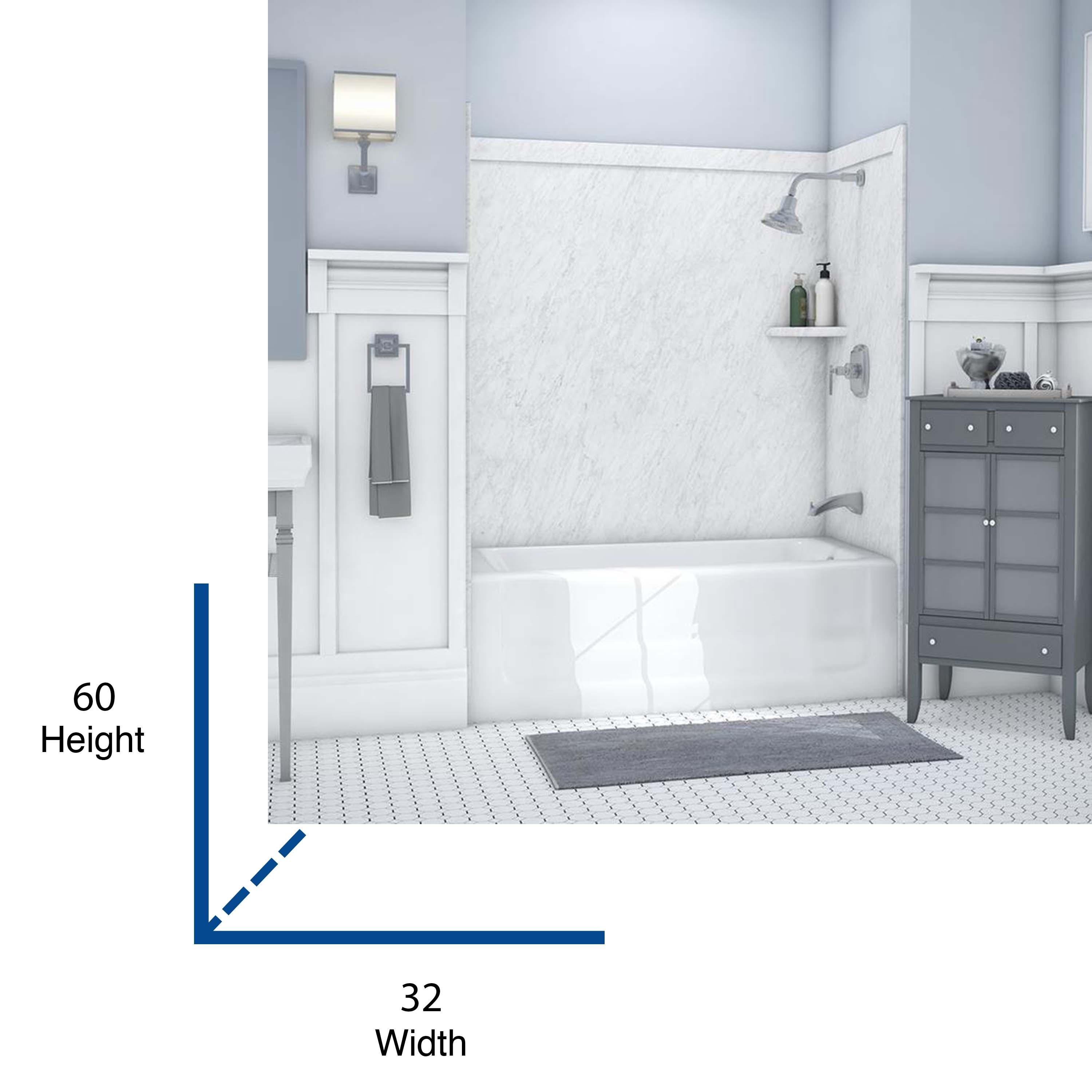 FlexStone Elite 60"W x 32"D x 60"H Alcove Bathtub Surround