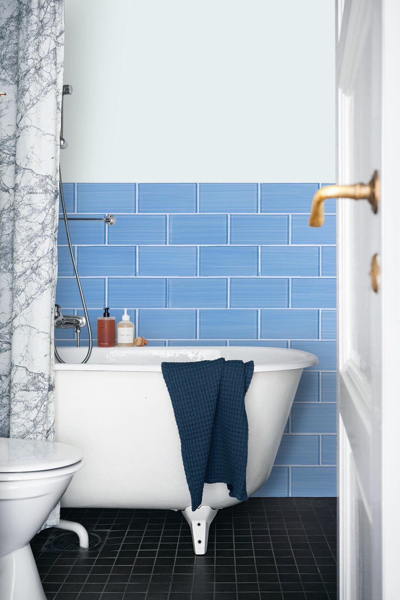 Premium Hand Painted 3" x 6" Straight Edge Glass Mosaic Subway Tile
