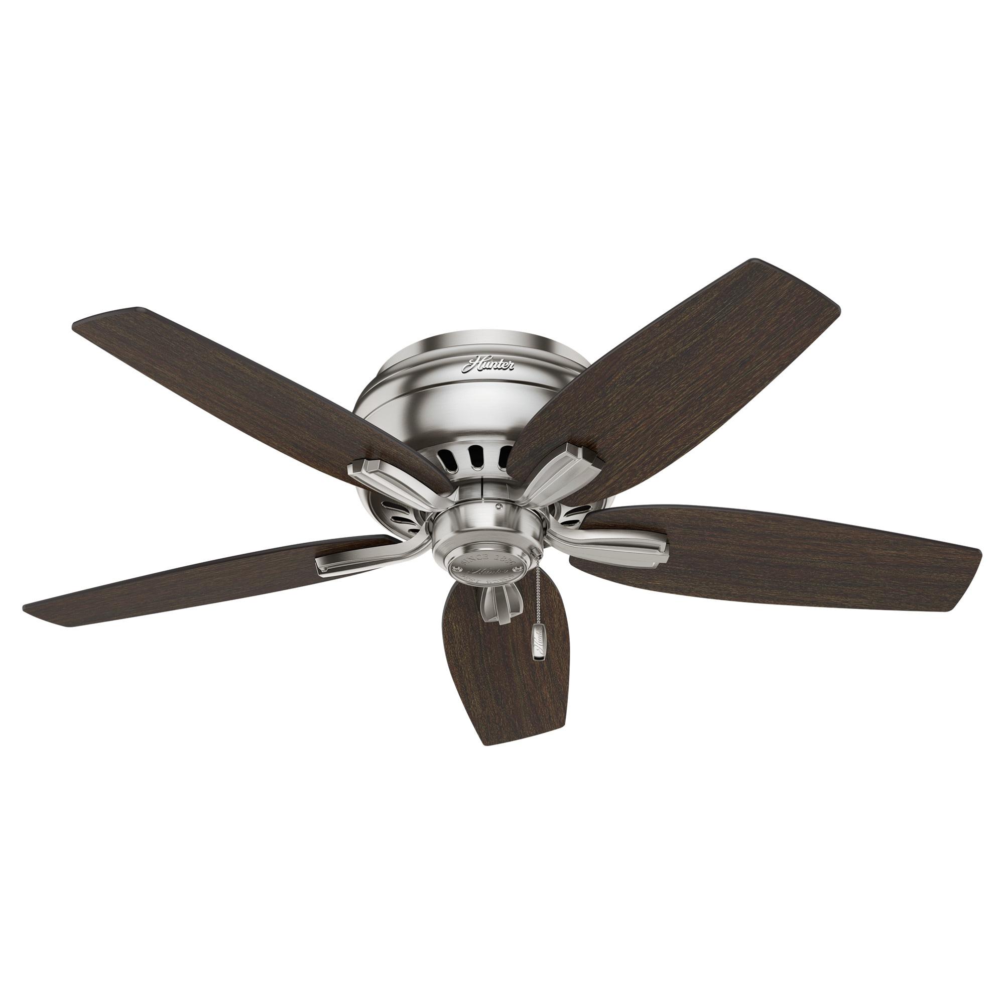 Newsome 42" 5 - Blade Traditional Flush Mount Indoor Ceiling Fan with Lights and Pull Chains