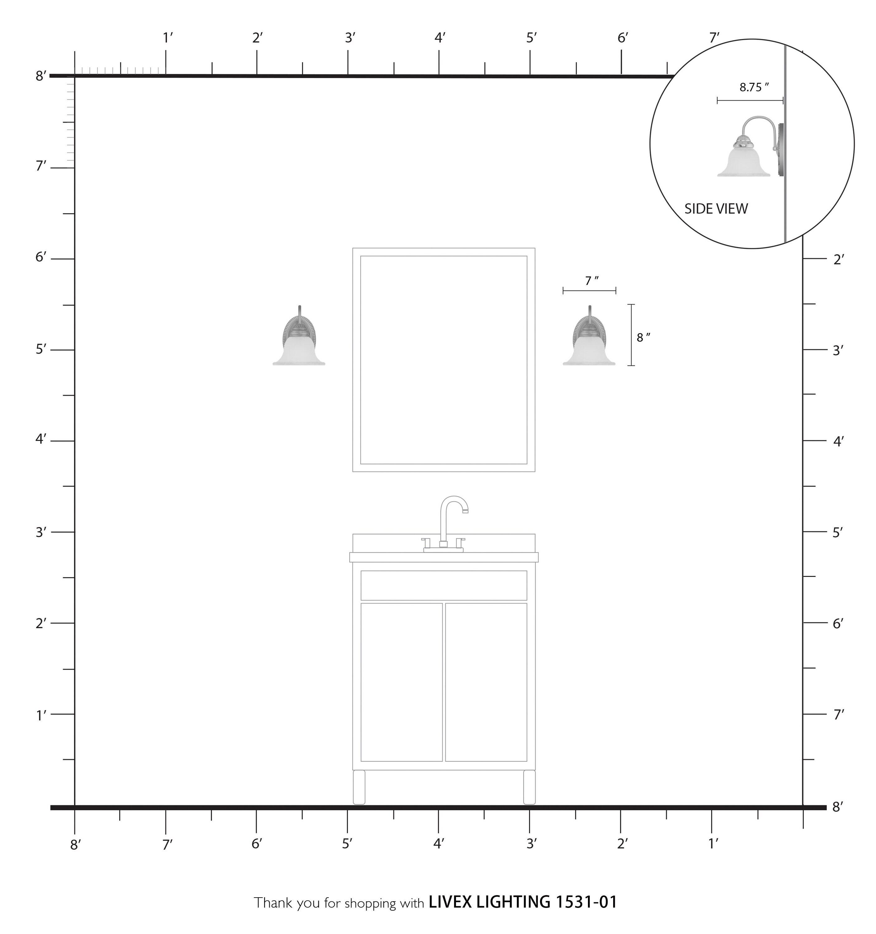 Livex Lighting Edgemont 1 - Light Vanity in  Antique Brass