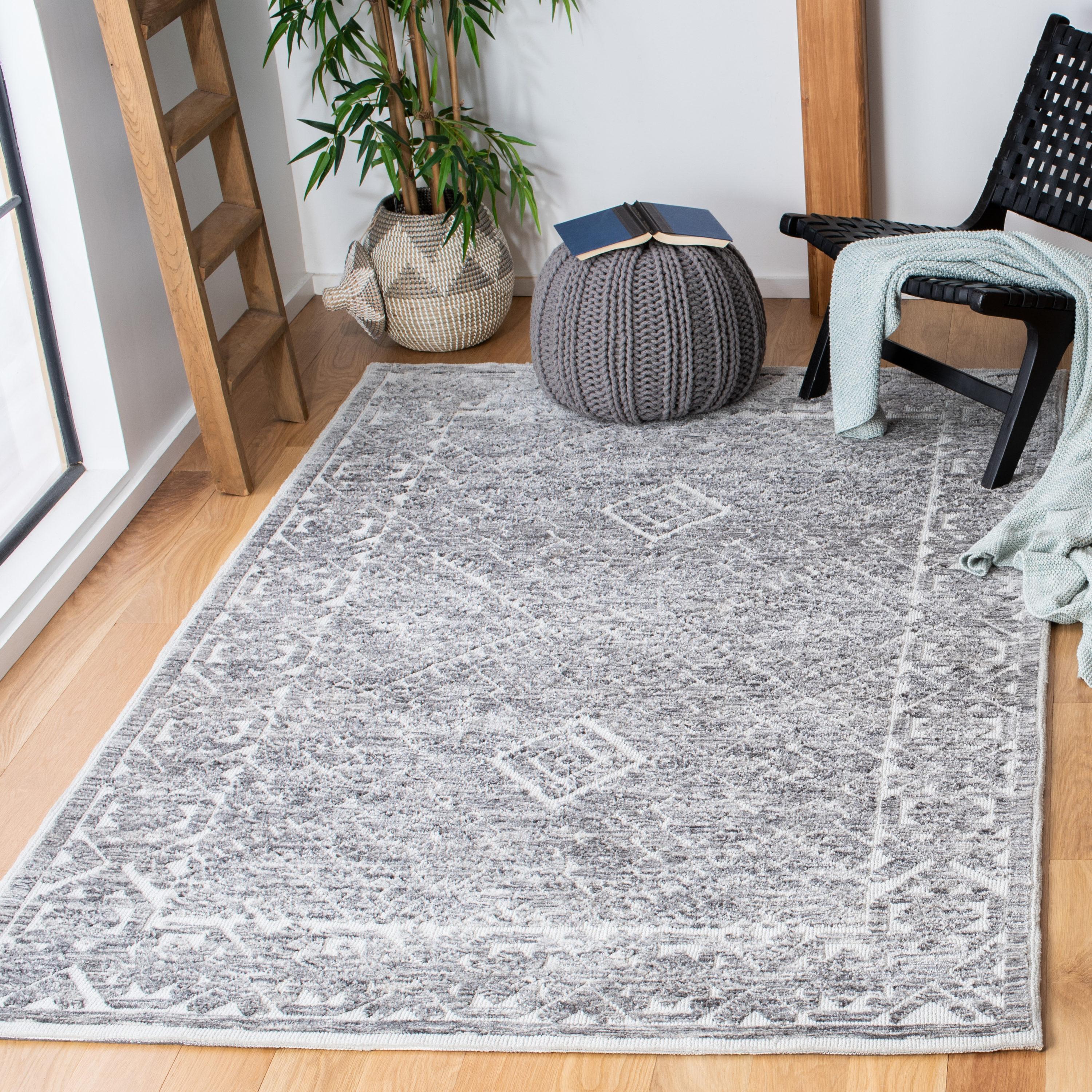 Roslyn ROS703 Hand Loomed Area Rug - Grey/Beige - 6'x9' - Safavieh.